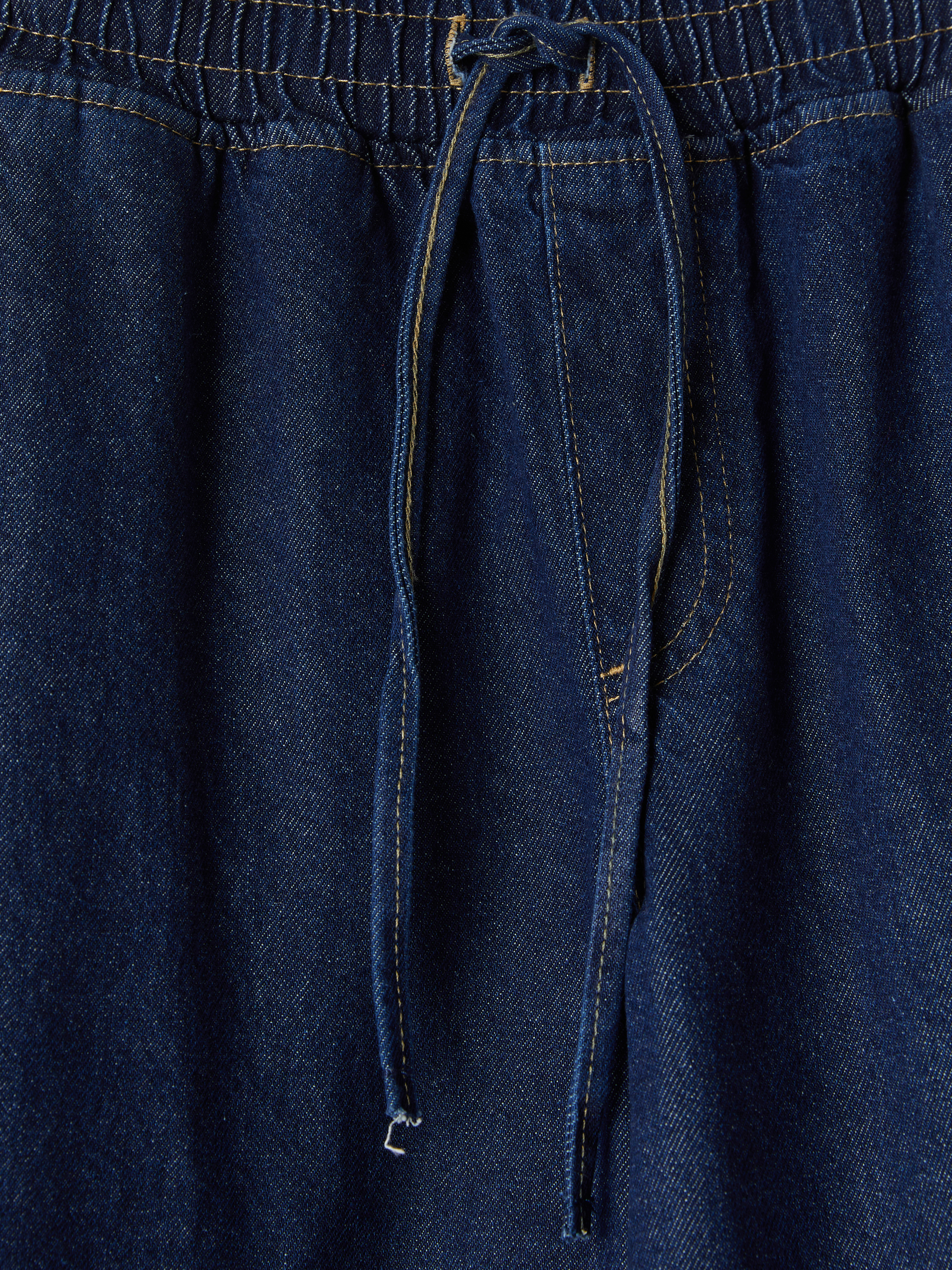 LCW Comfort Beli Lastikli Wideleg Kadın Jean Pantolon görsel 6