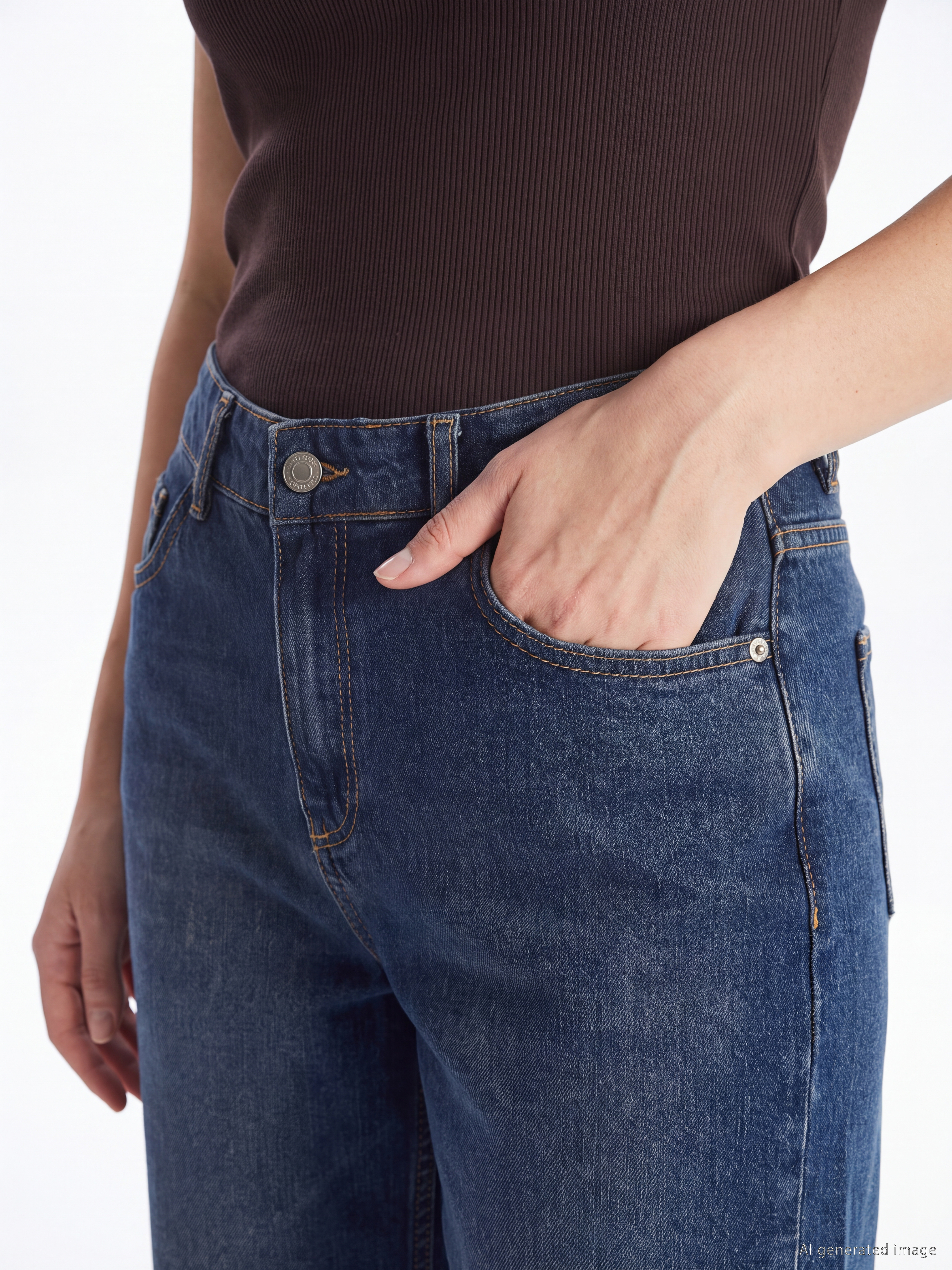 LCW Jeans Straight Fit Kadın Jean Pantolon görsel 3