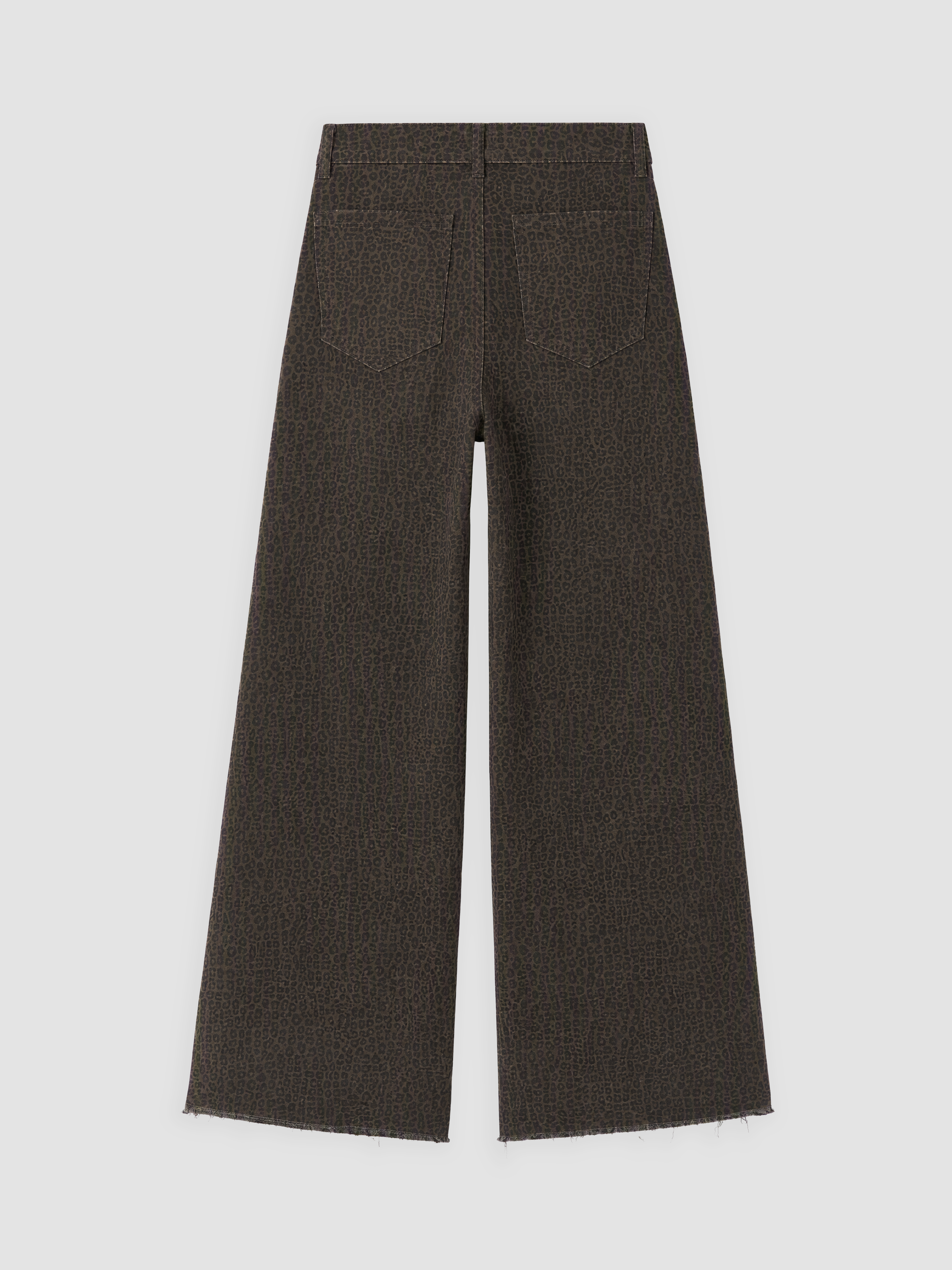 LCW Modest Wideleg Leopar Desenli Kadın Jean Pantolon görsel 2