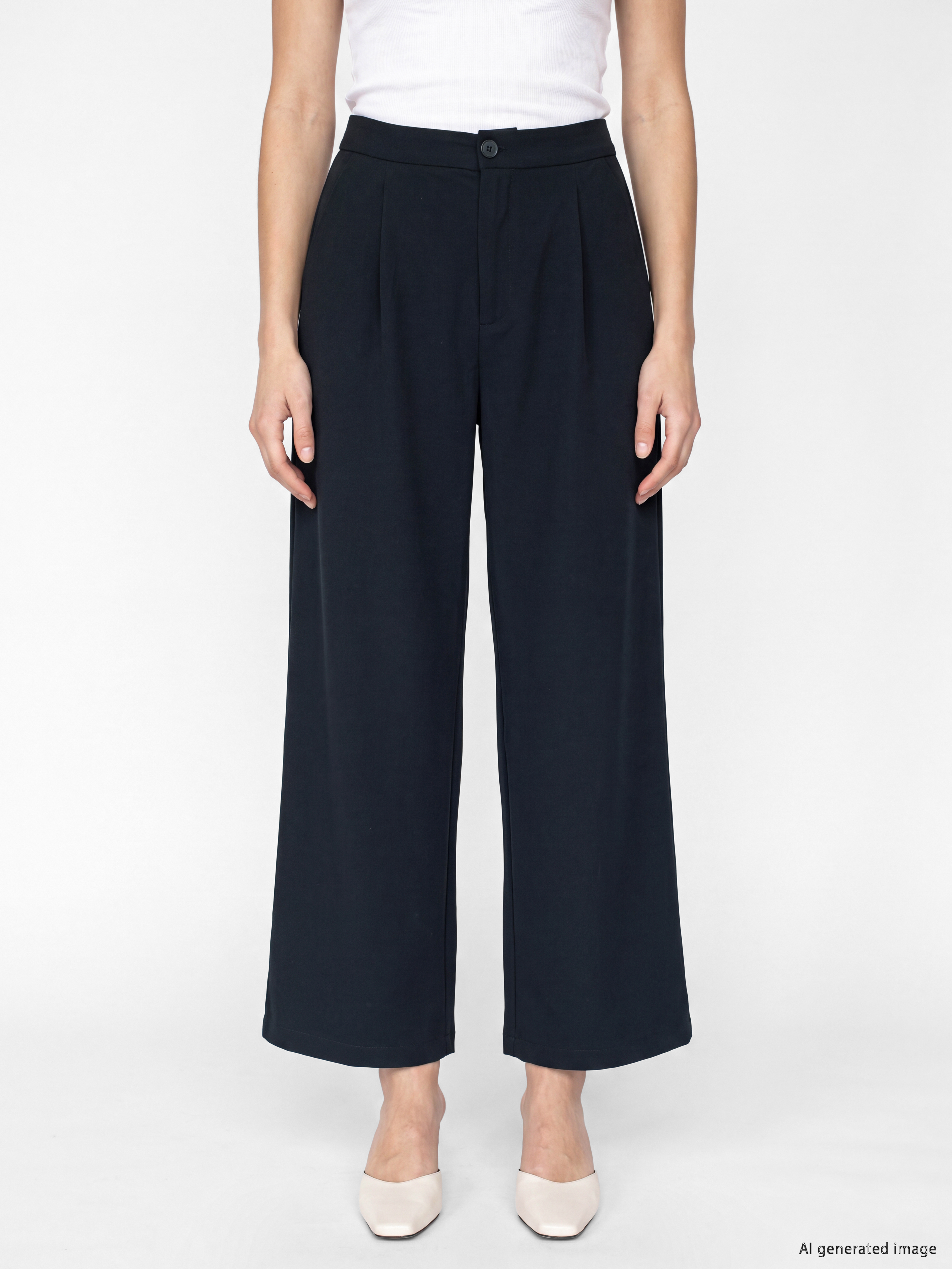 LCW Modest Loose Fit Kadın Pileli Kumaş Pantolon görsel 2