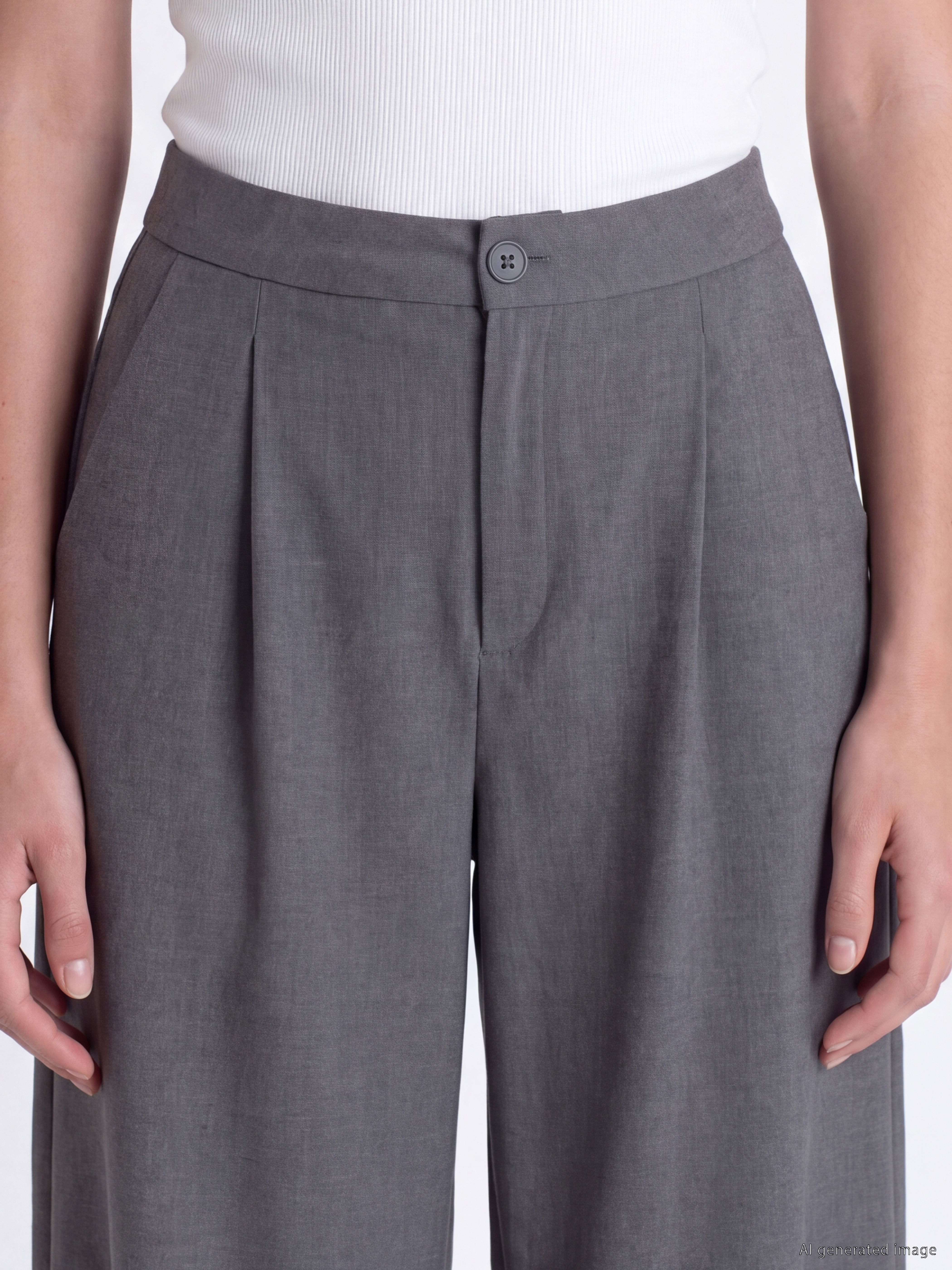 LCW Modest Loose Fit Kadın Pileli Kumaş Pantolon görsel 4