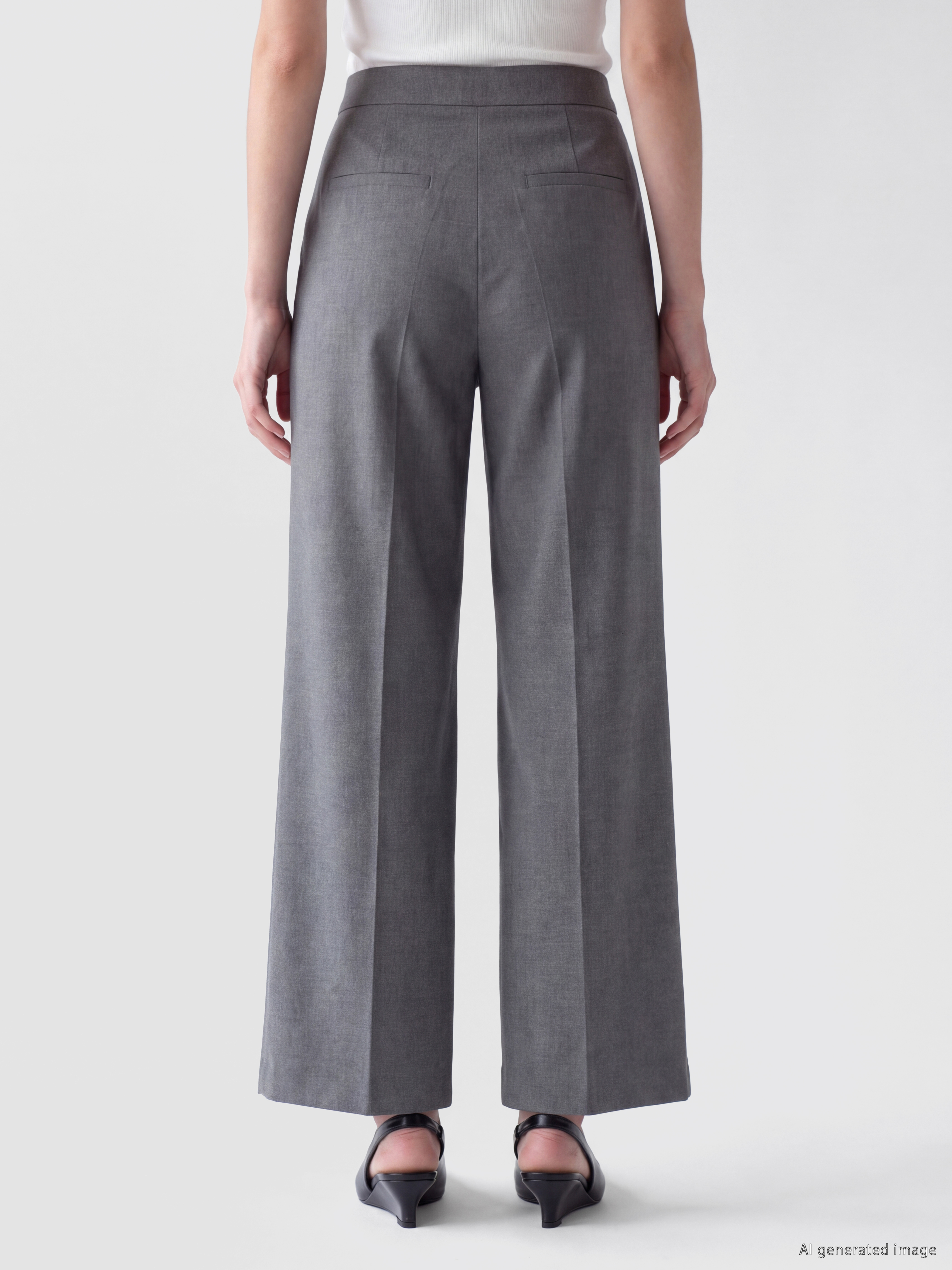 LCW Modest Loose Fit Kadın Pileli Kumaş Pantolon görsel 5