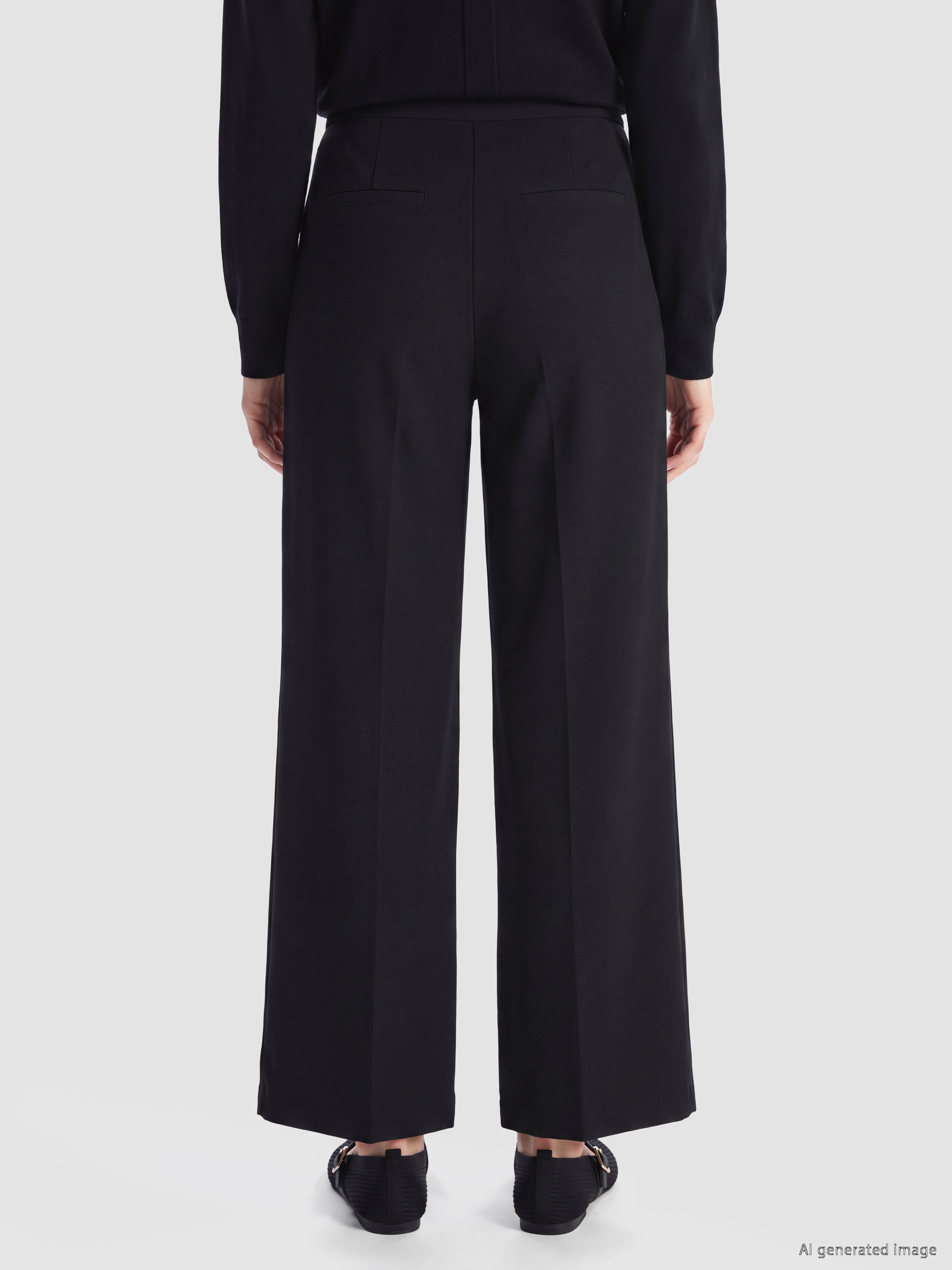 LCW Modest Loose Fit Kadın Pileli Kumaş Pantolon görsel 5