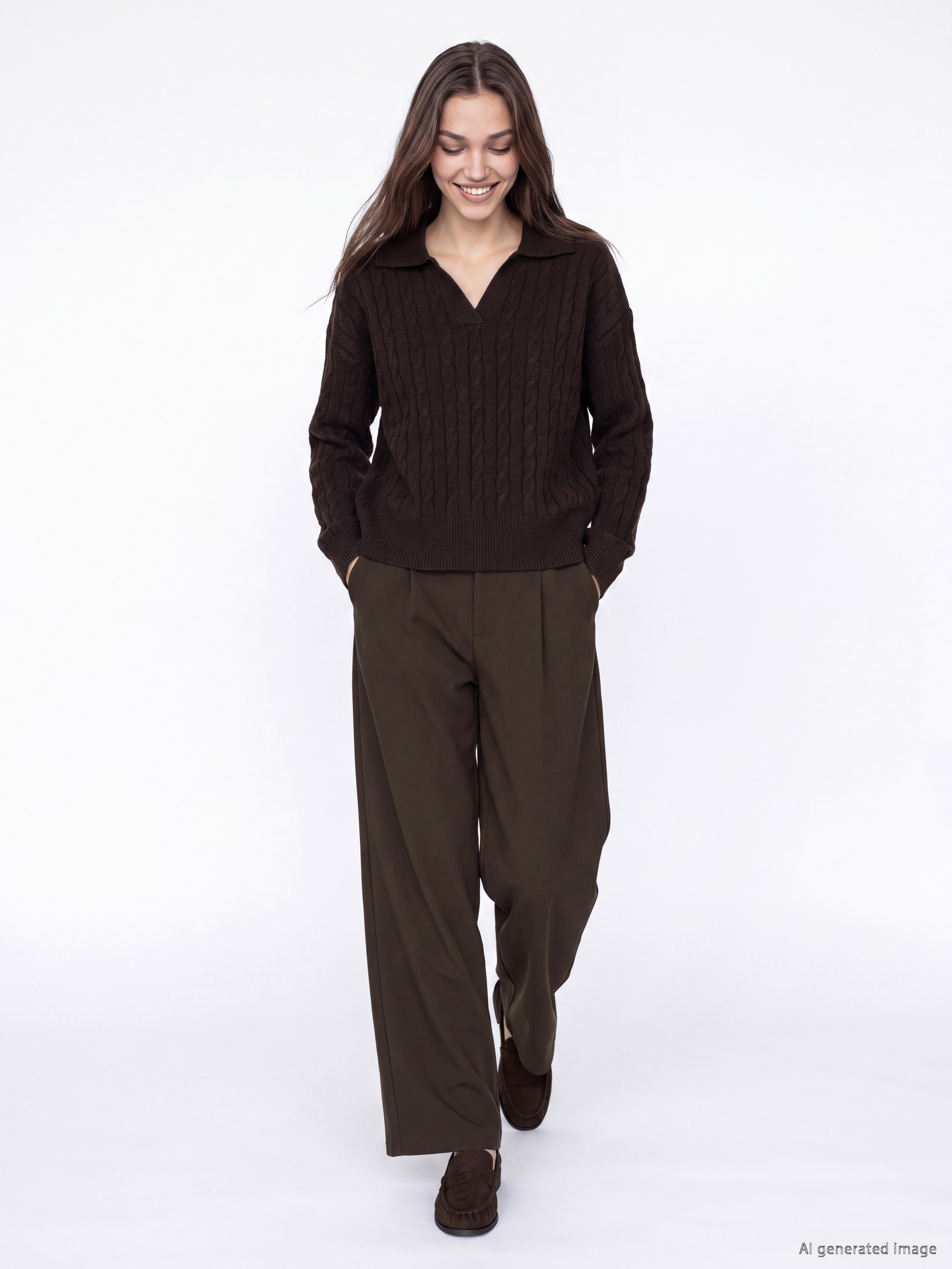 LCW Modest Loose Fit Kadın Pileli Kumaş Pantolon
