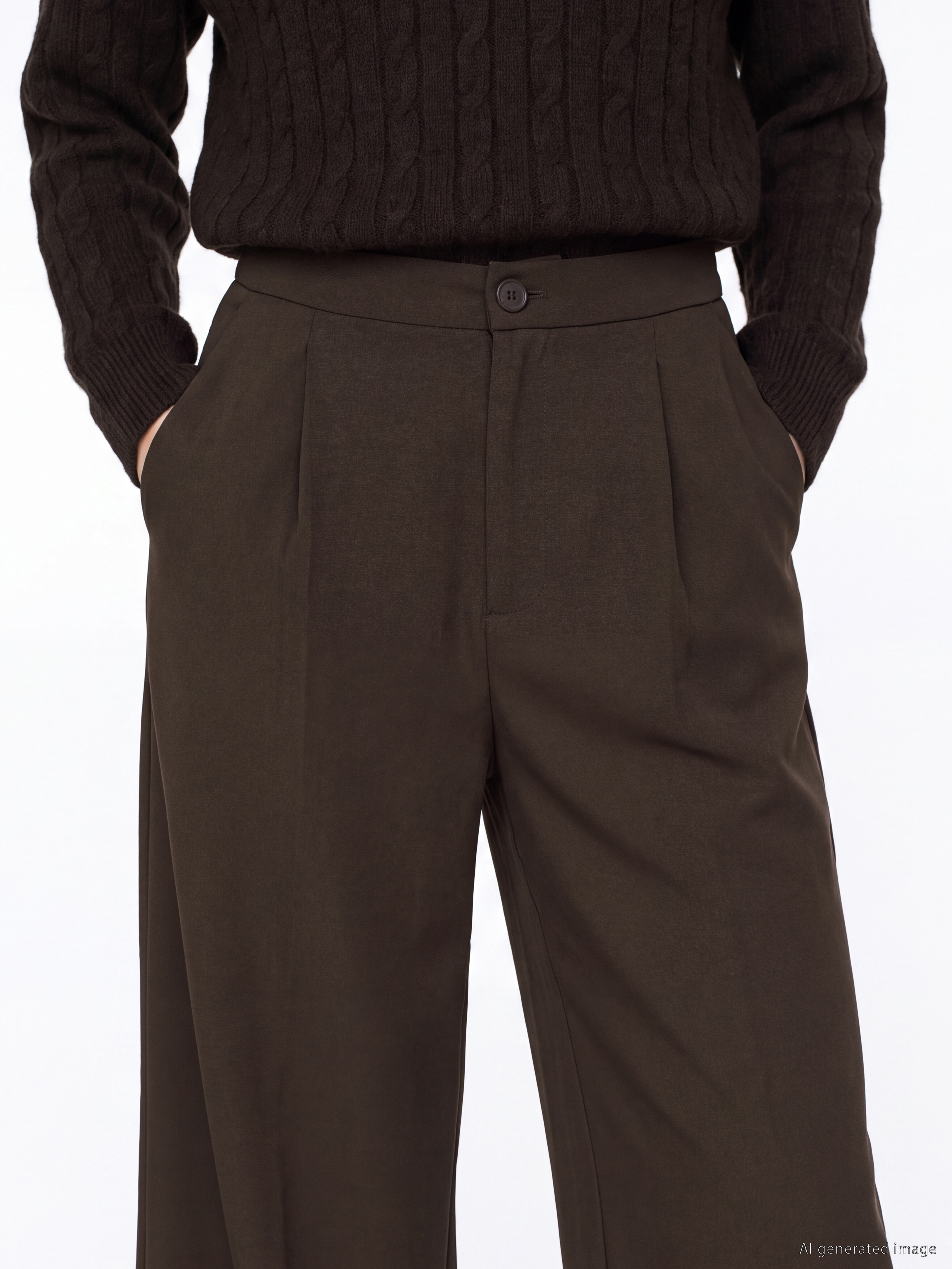 LCW Modest Loose Fit Kadın Pileli Kumaş Pantolon görsel 3