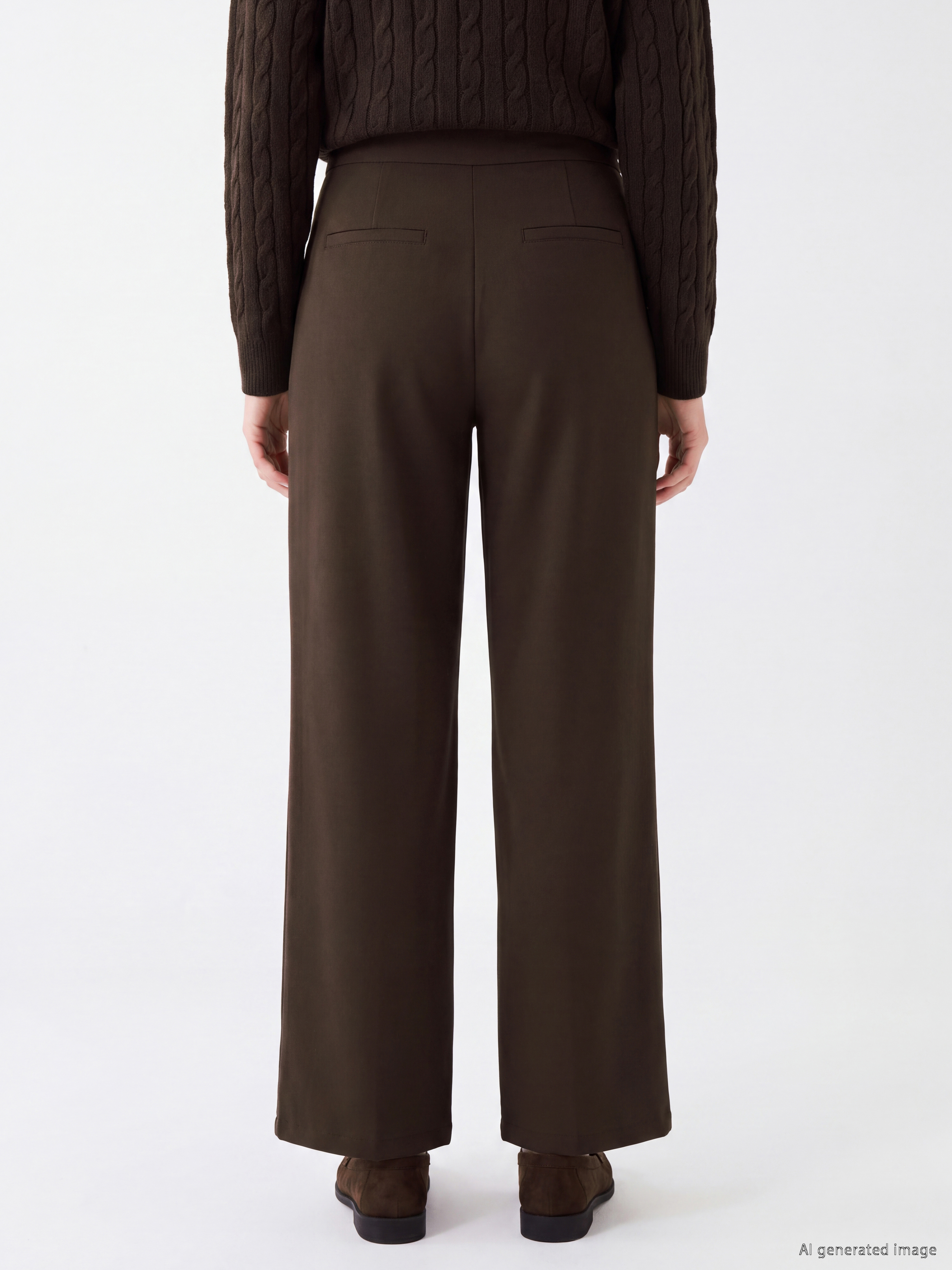 LCW Modest Loose Fit Kadın Pileli Kumaş Pantolon görsel 4