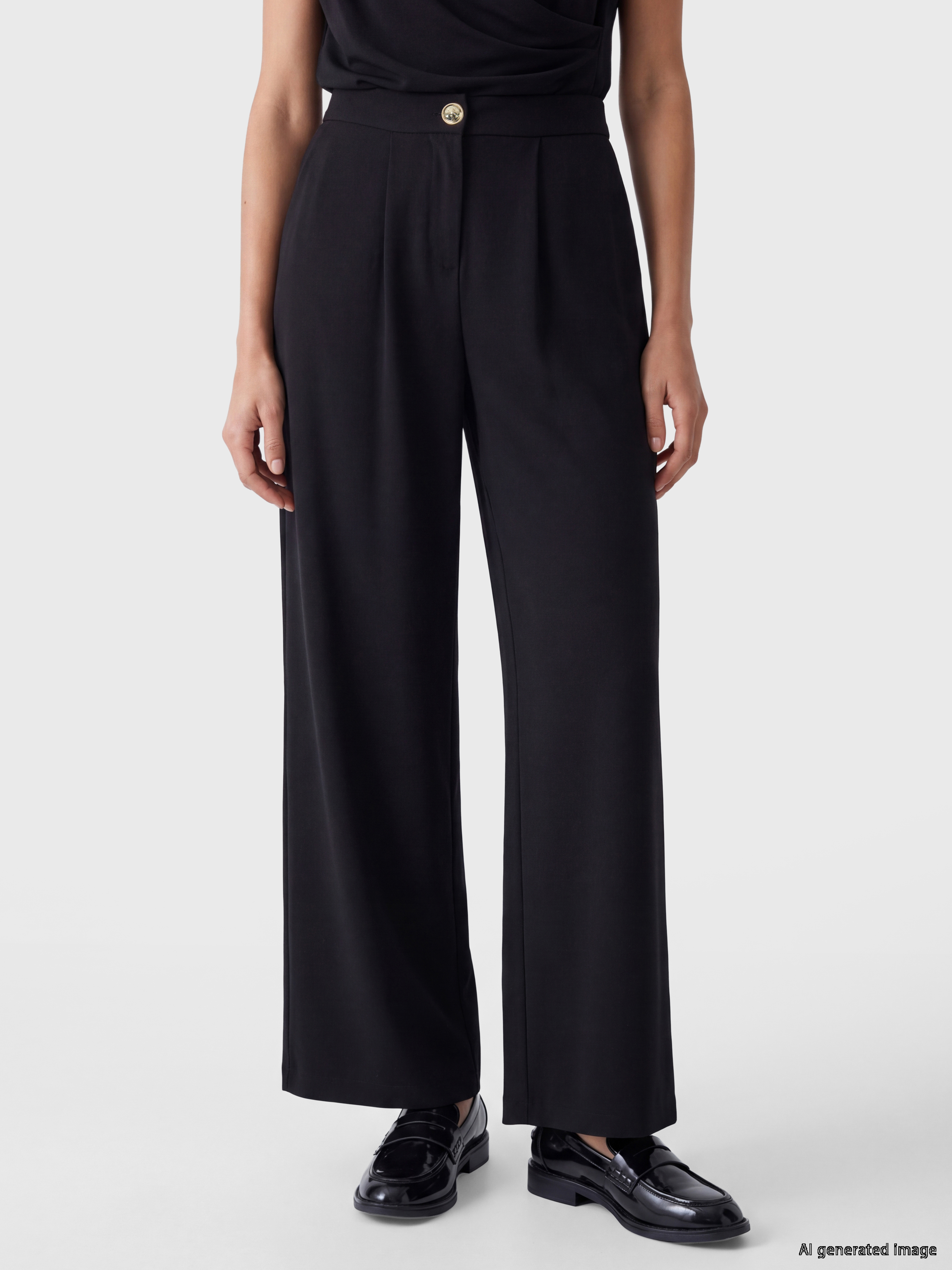 LCWAIKIKI Classic Loose Fit Kadın Pileli Kumaş Pantolon görsel 2