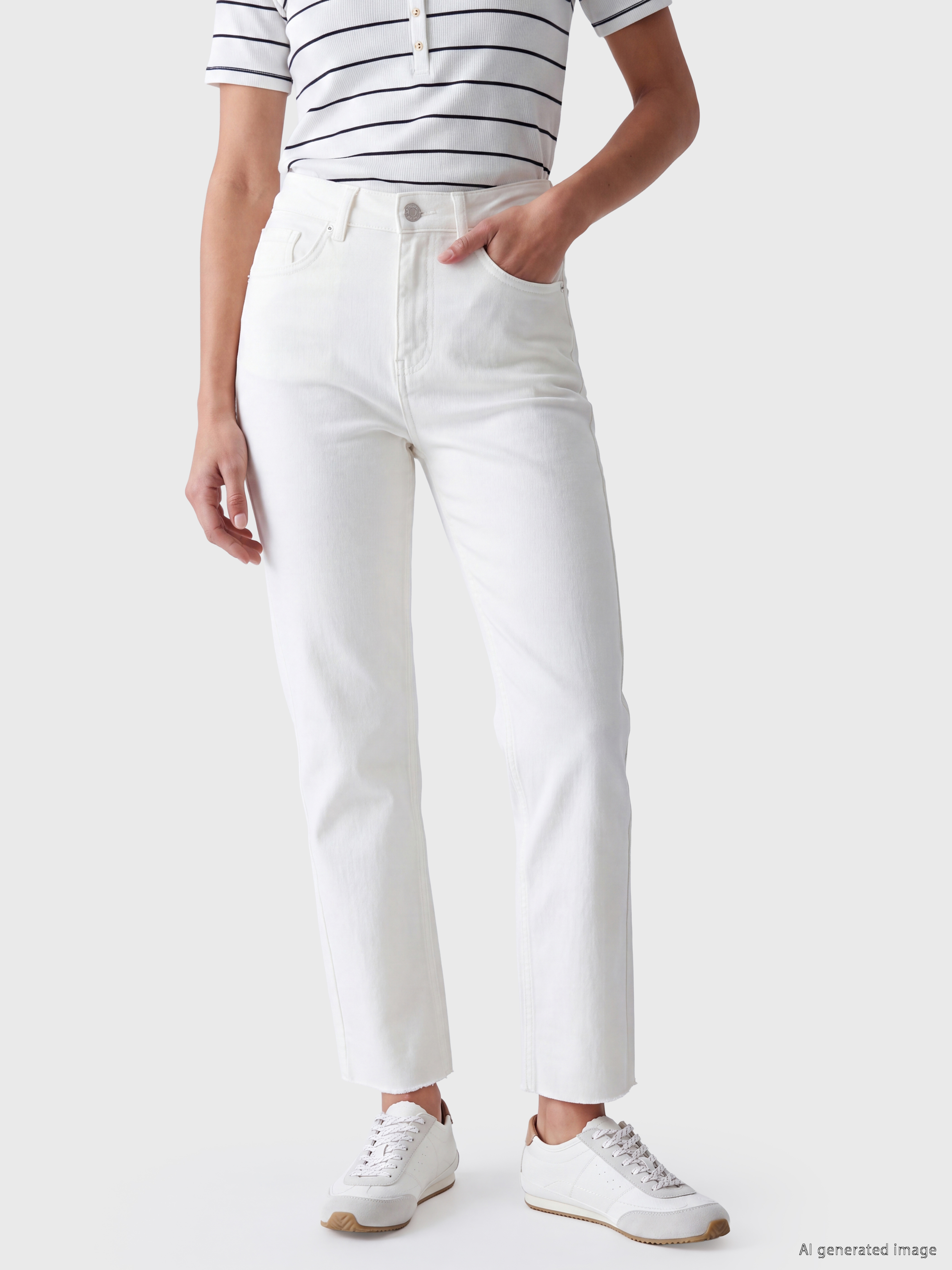 LCW Jeans Yüksek Bel Crop Flare Kadın Jean Pantolon görsel 2