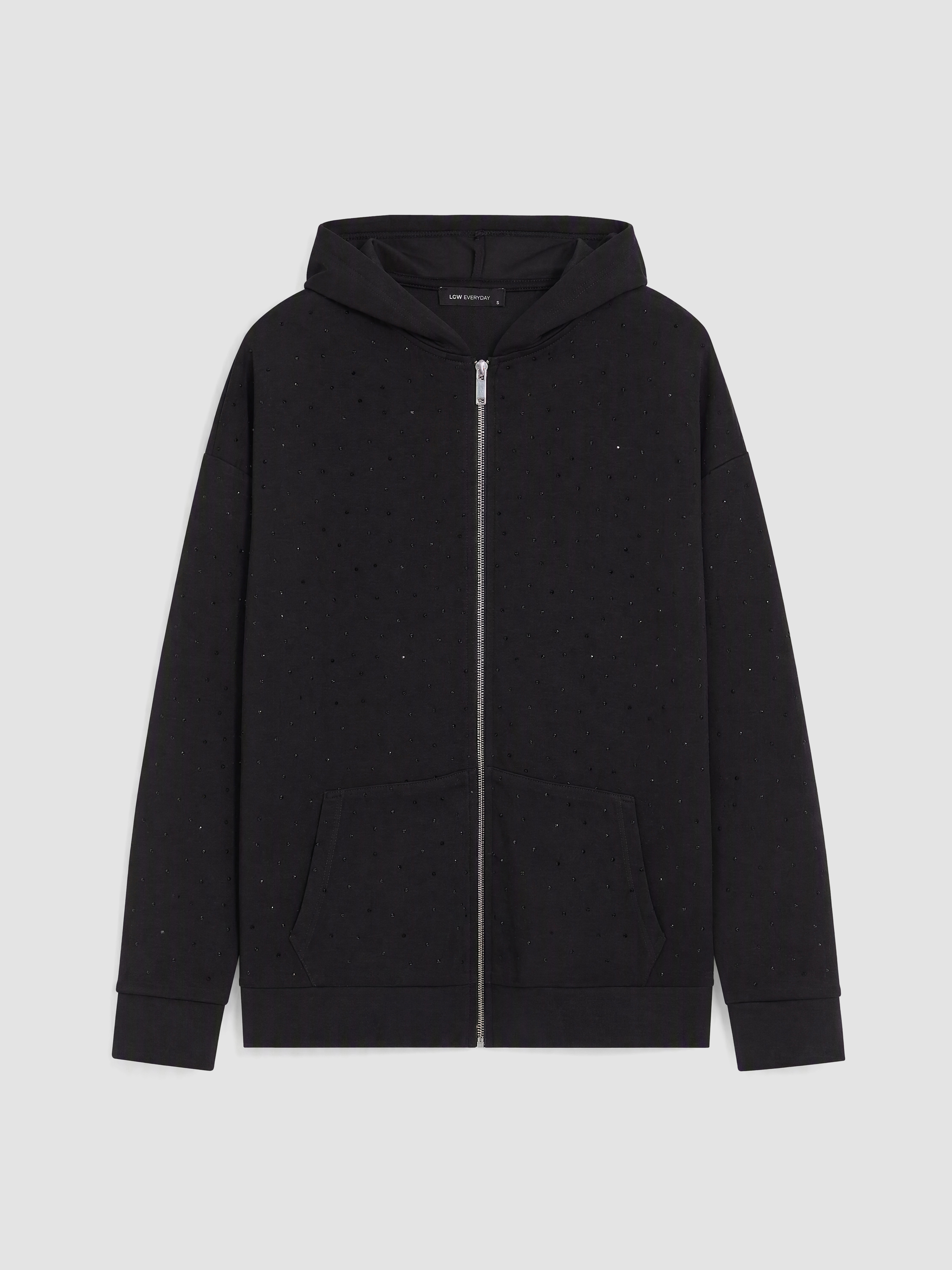 LCW EVERYDAY Soft Touch Taşlı Kadın Fermuarlı Sweatshirt görsel 5