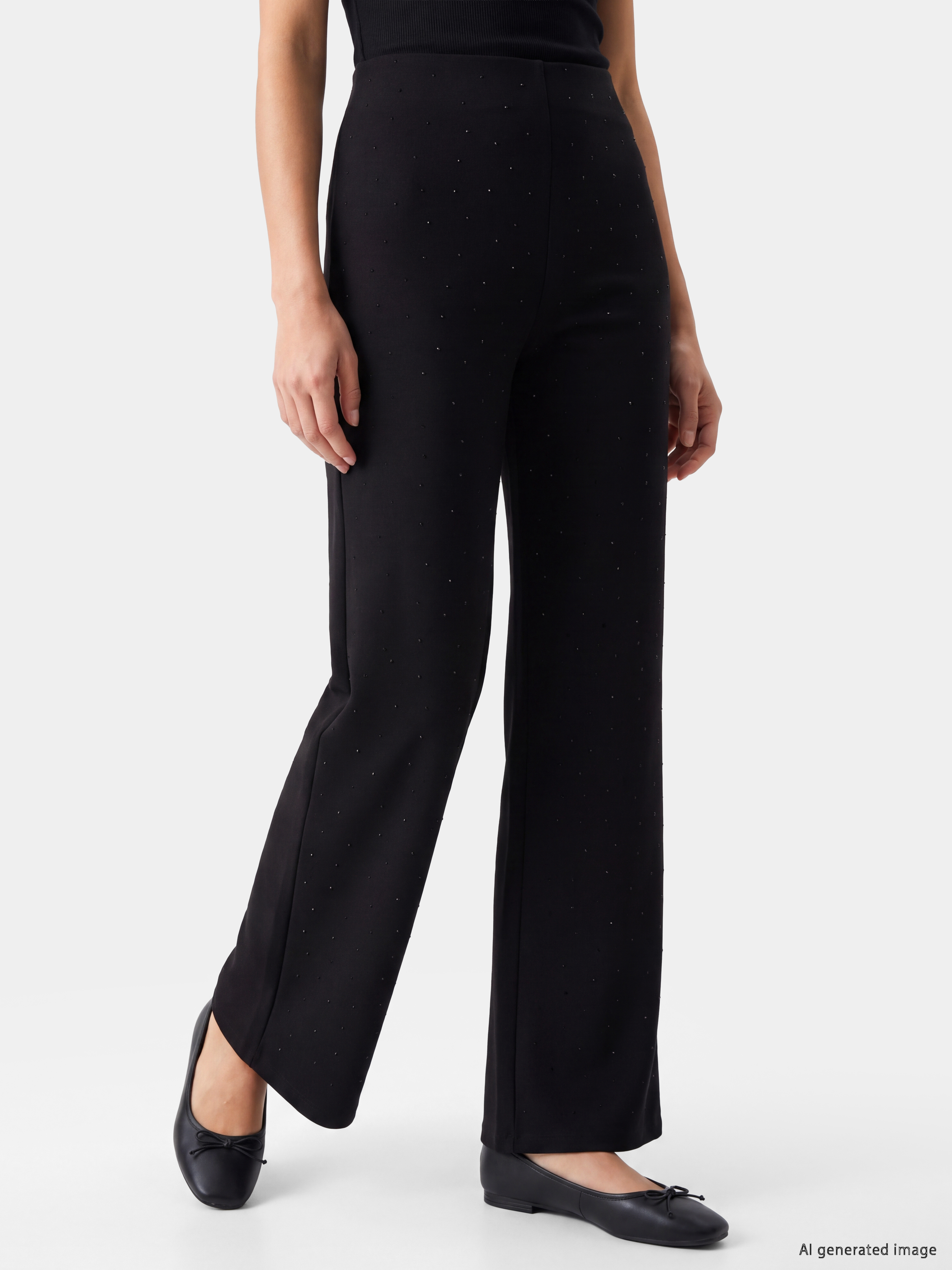 LCW EVERYDAY Soft Touch Taşlı Kadın Pantolon görsel 2