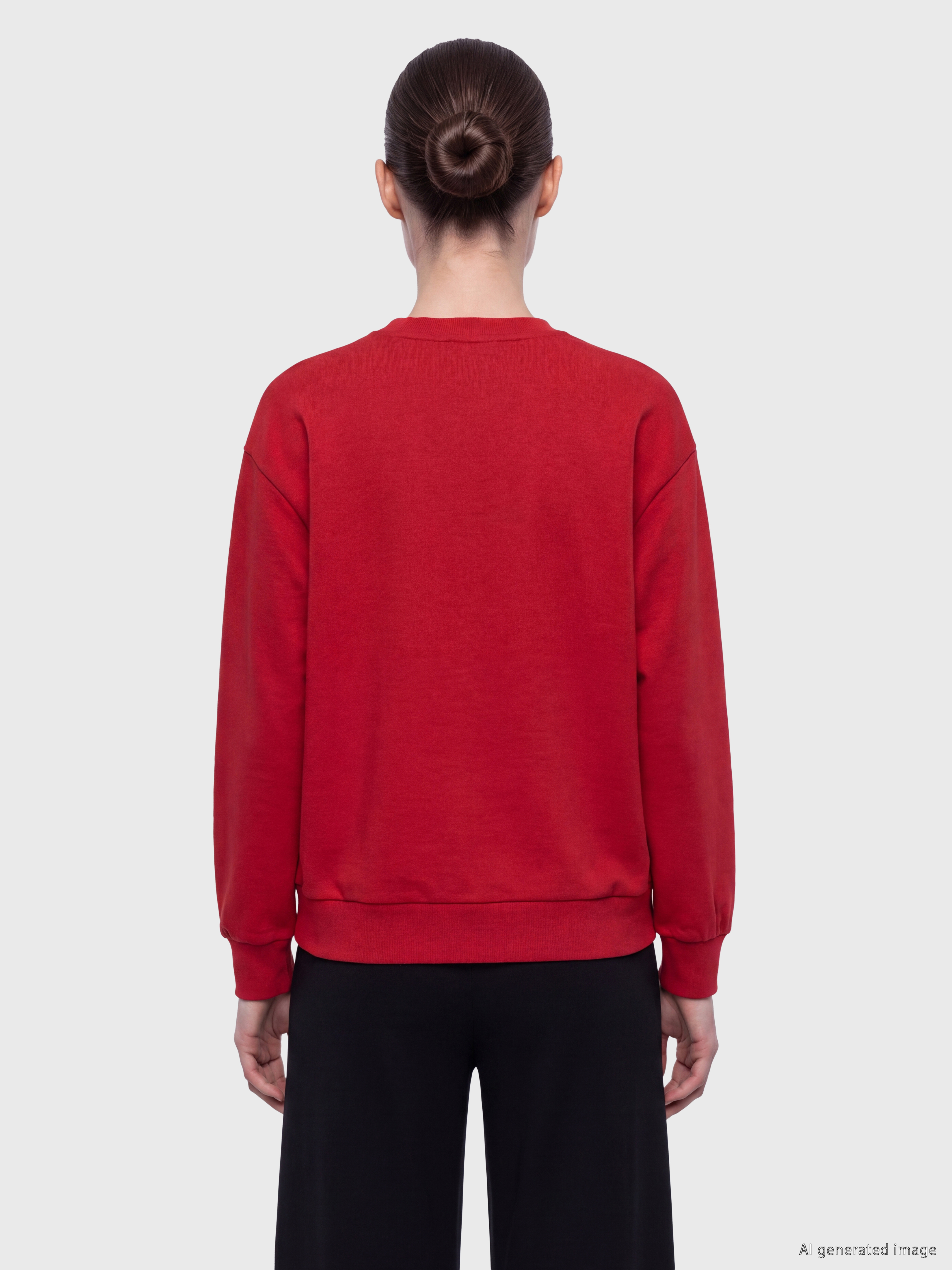 LCW Comfort Nakışlı Soft Touch Kadın Sweatshirt görsel 4
