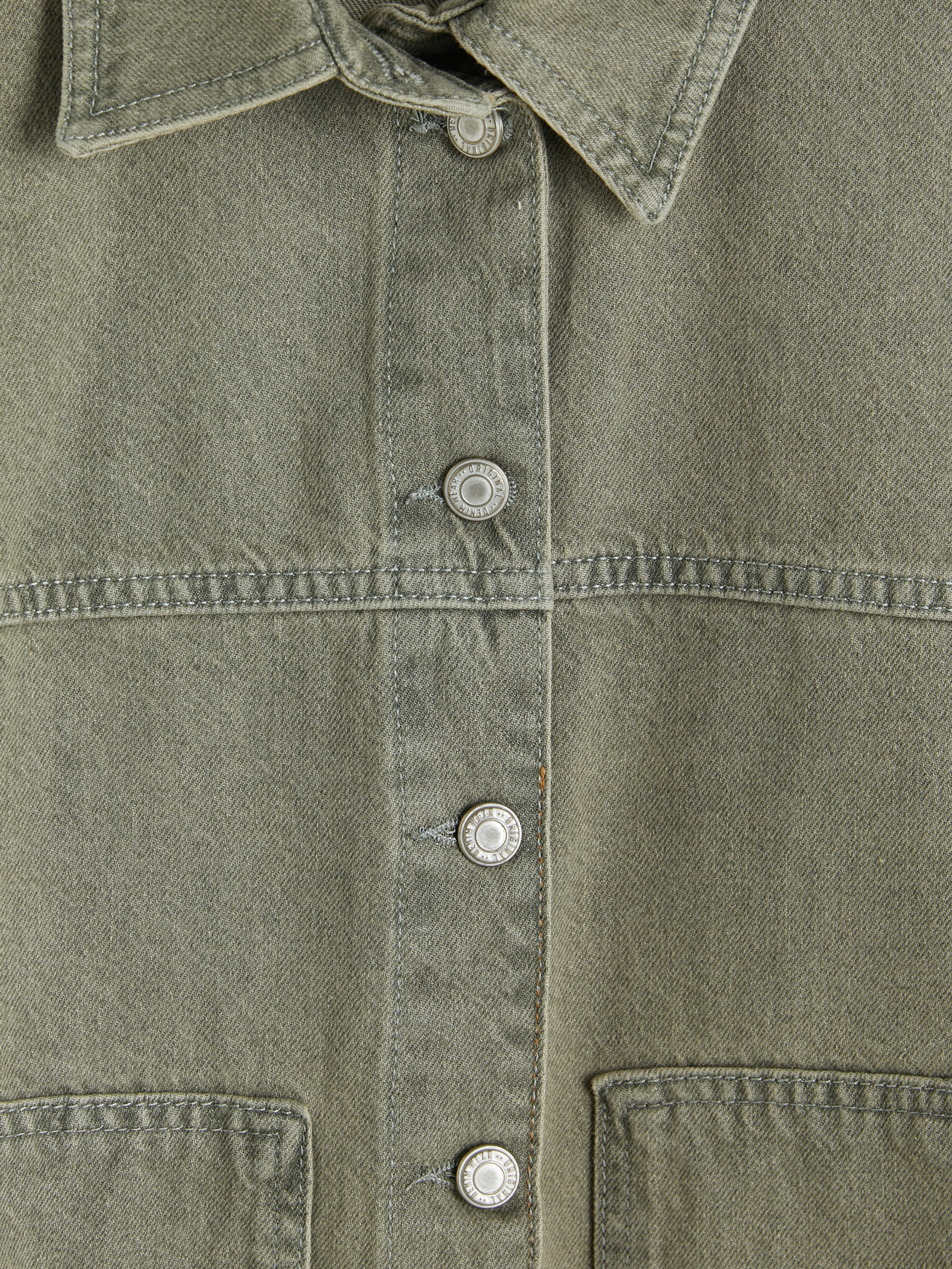 LCW Vision Gömlek Yaka Oversize Kadın Jean Ceket görsel 7