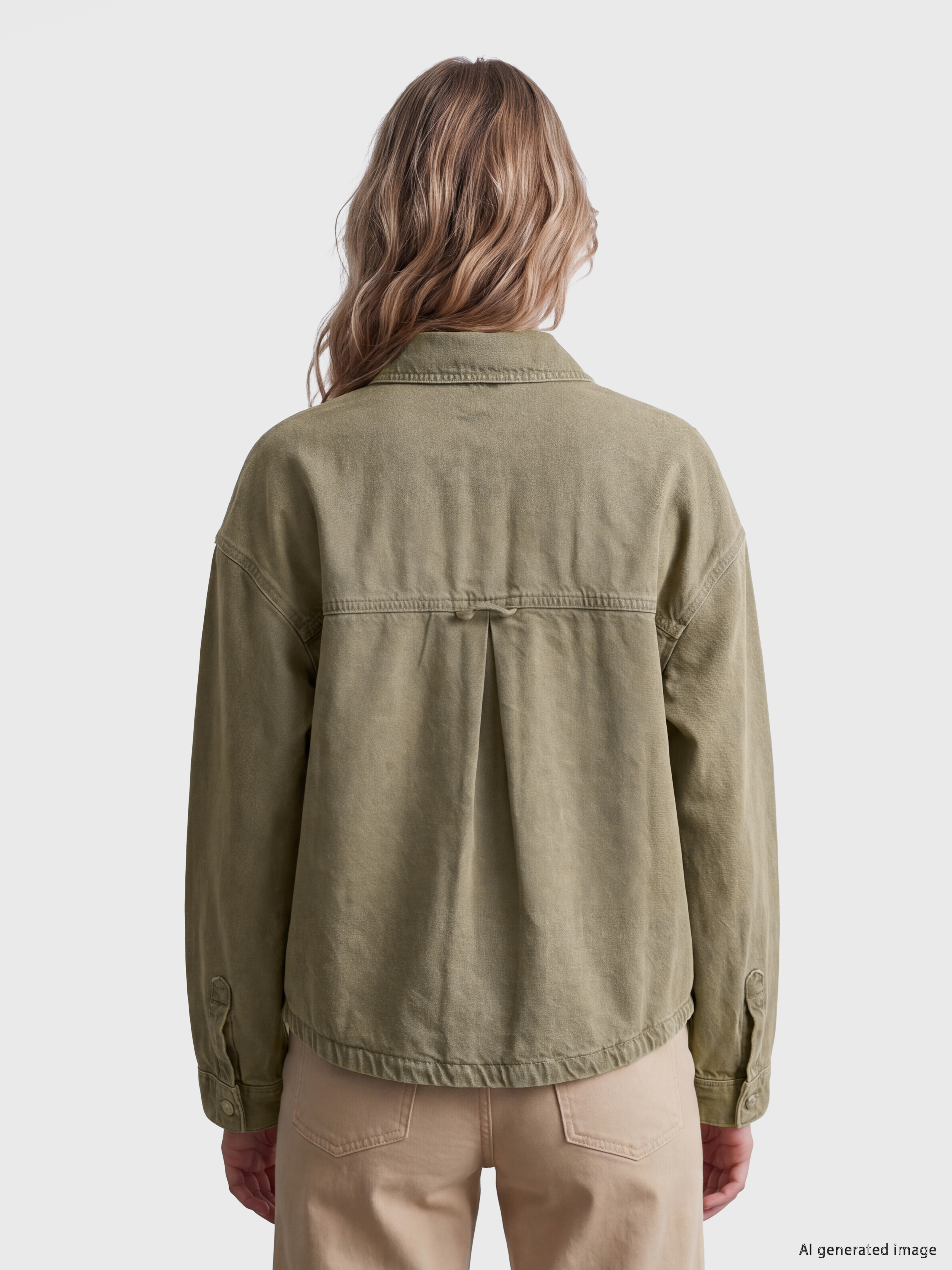 LCW Vision Gömlek Yaka Oversize Kadın Jean Ceket görsel 4