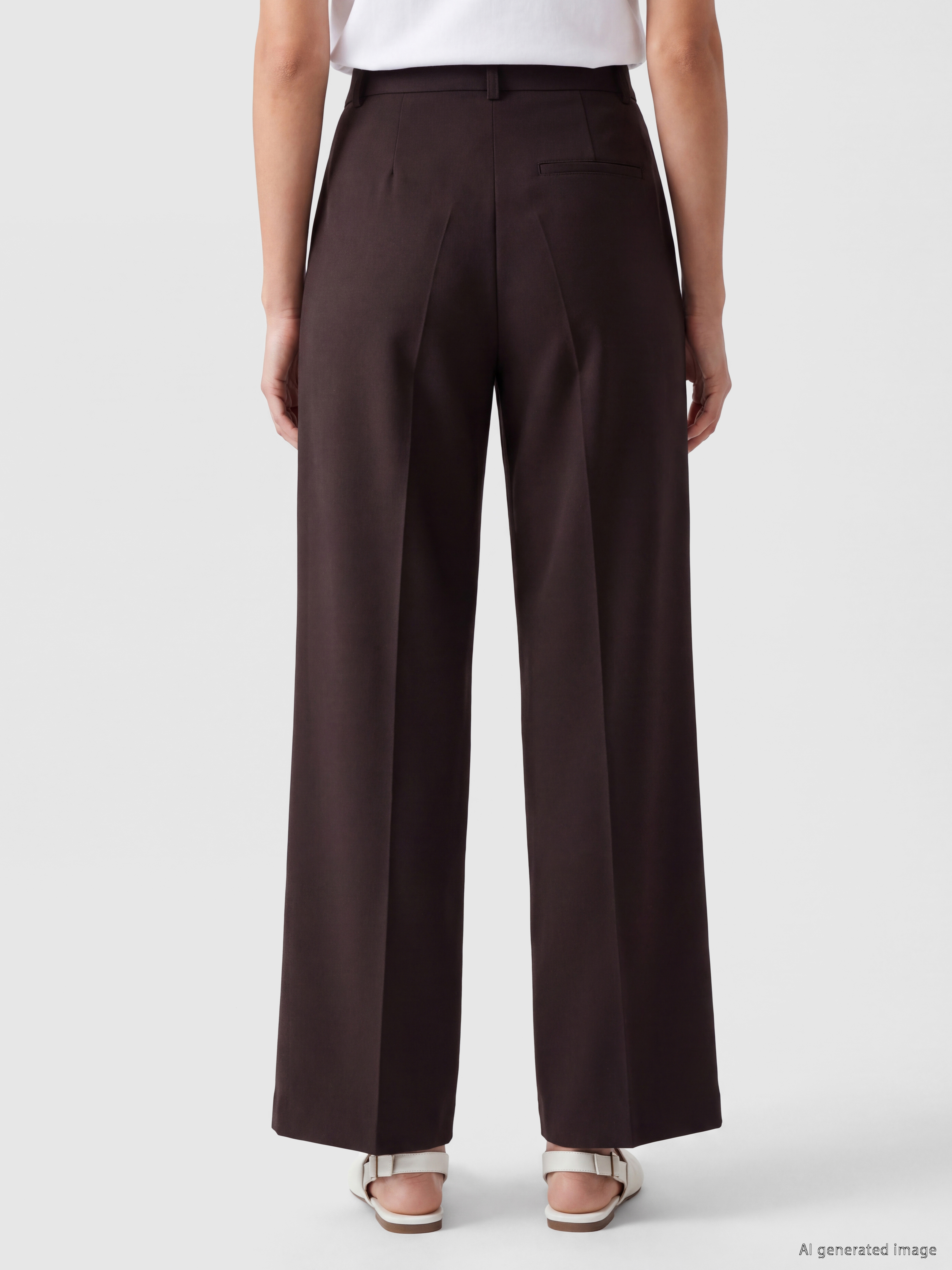 LCWAIKIKI Classic Kemerli Geniş Paça Kadın Pantolon görsel 4