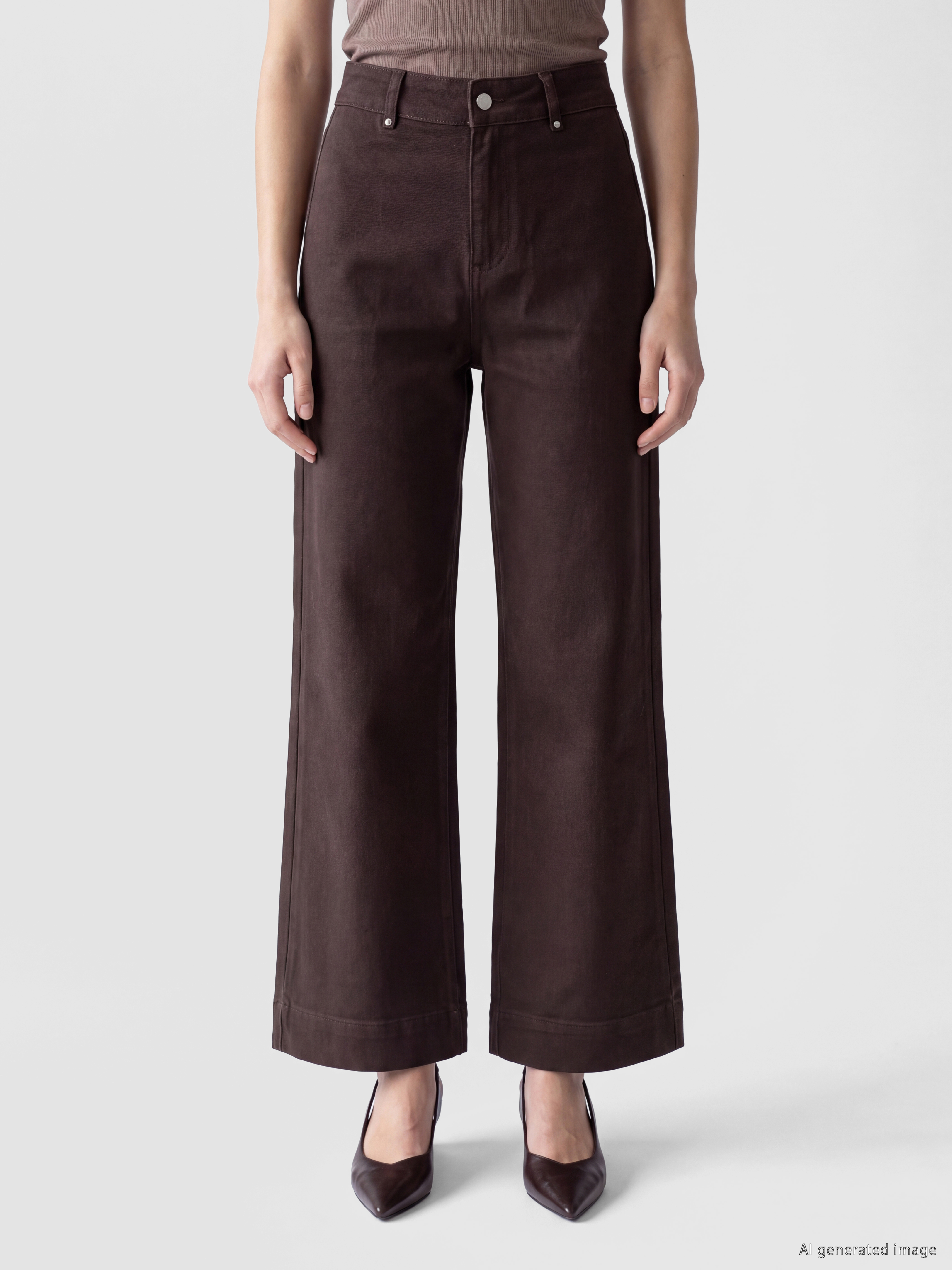 LCW Modest Yüksek Bel Geniş Paça Kadın Pantolon görsel 2