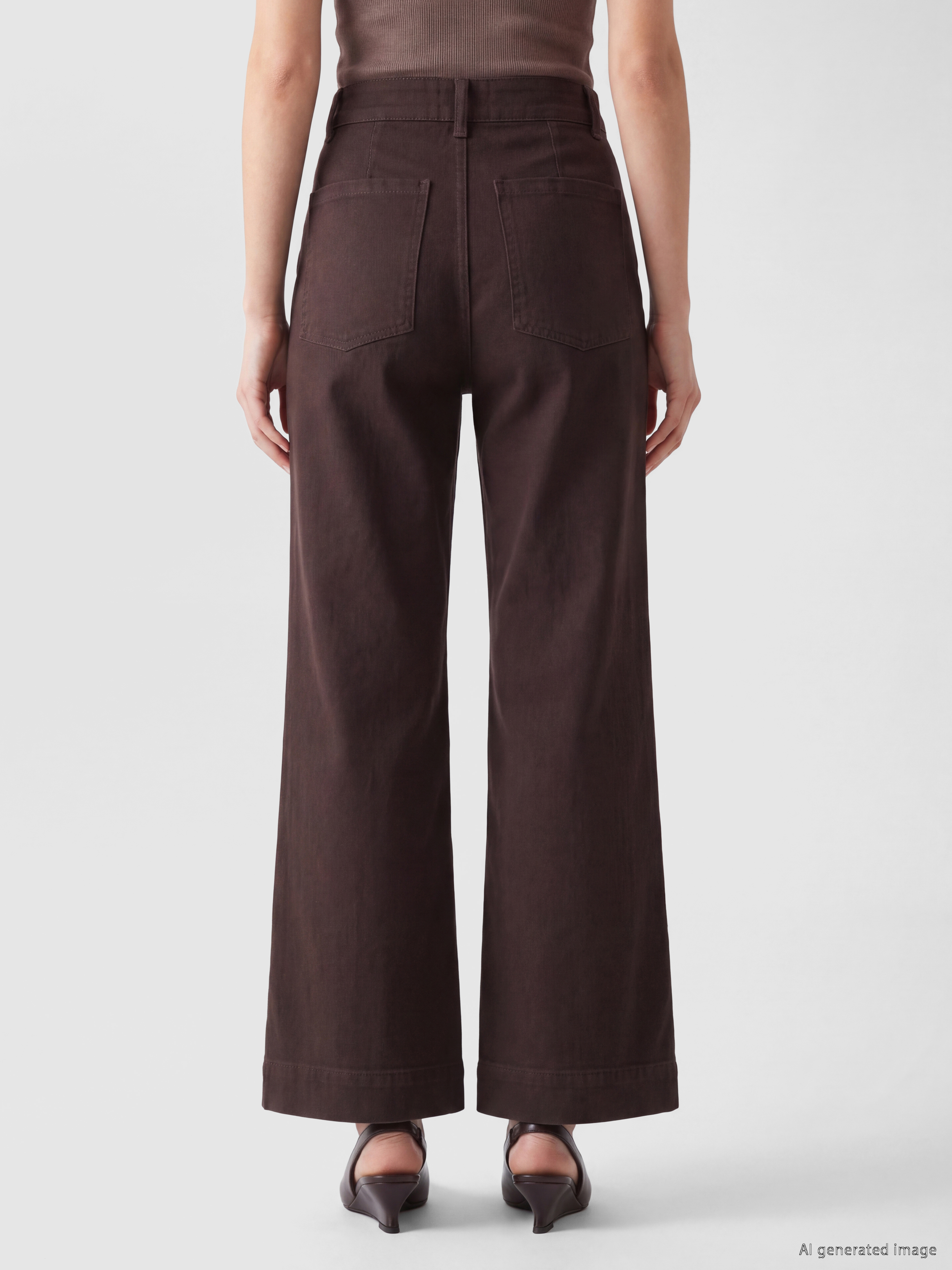 LCW Modest Yüksek Bel Geniş Paça Kadın Pantolon görsel 4