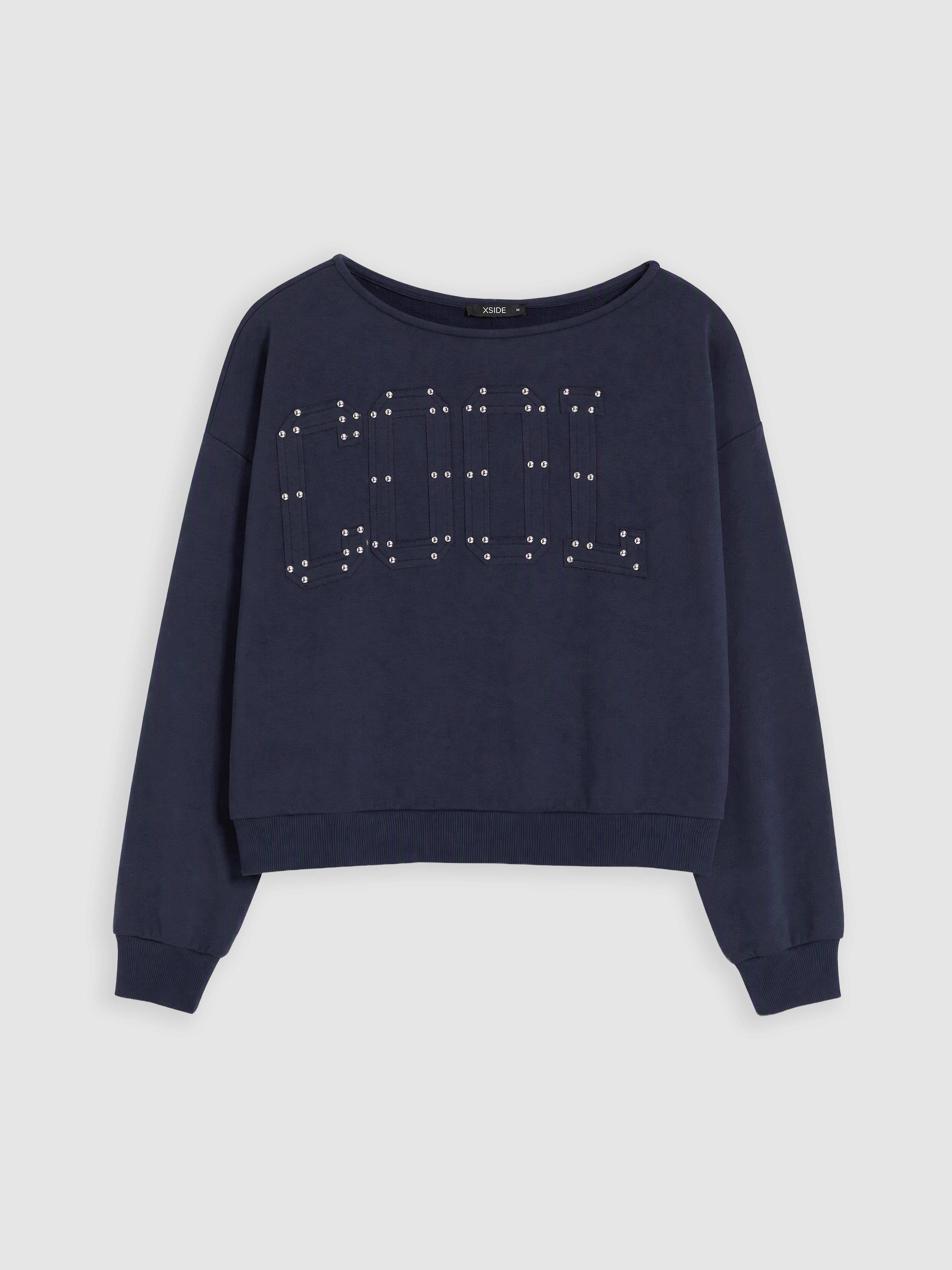 XSIDE Kayık Yaka Nakışlı Oversize Kadın Sweatshirt görsel 5
