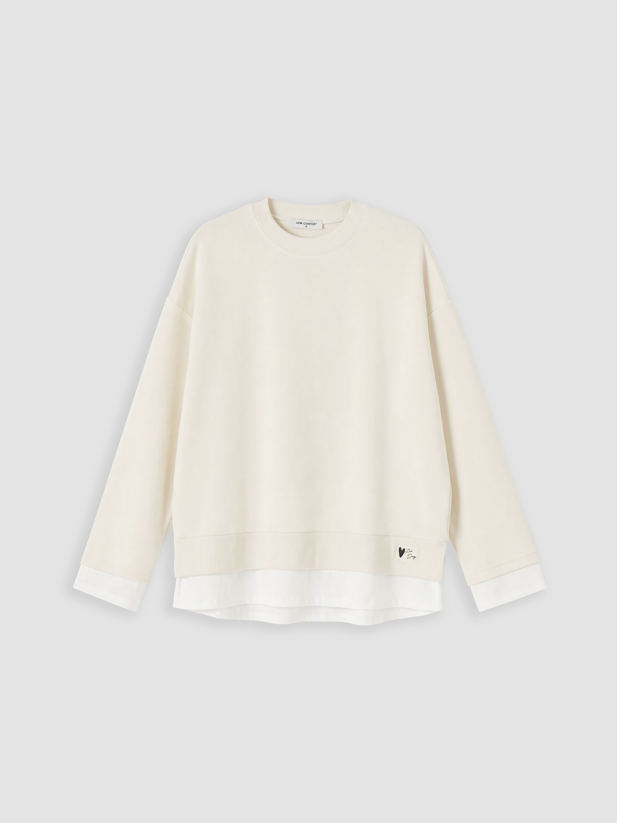 LCW Comfort Bisiklet Yaka Oversize Kadın Sweatshirt görsel 5