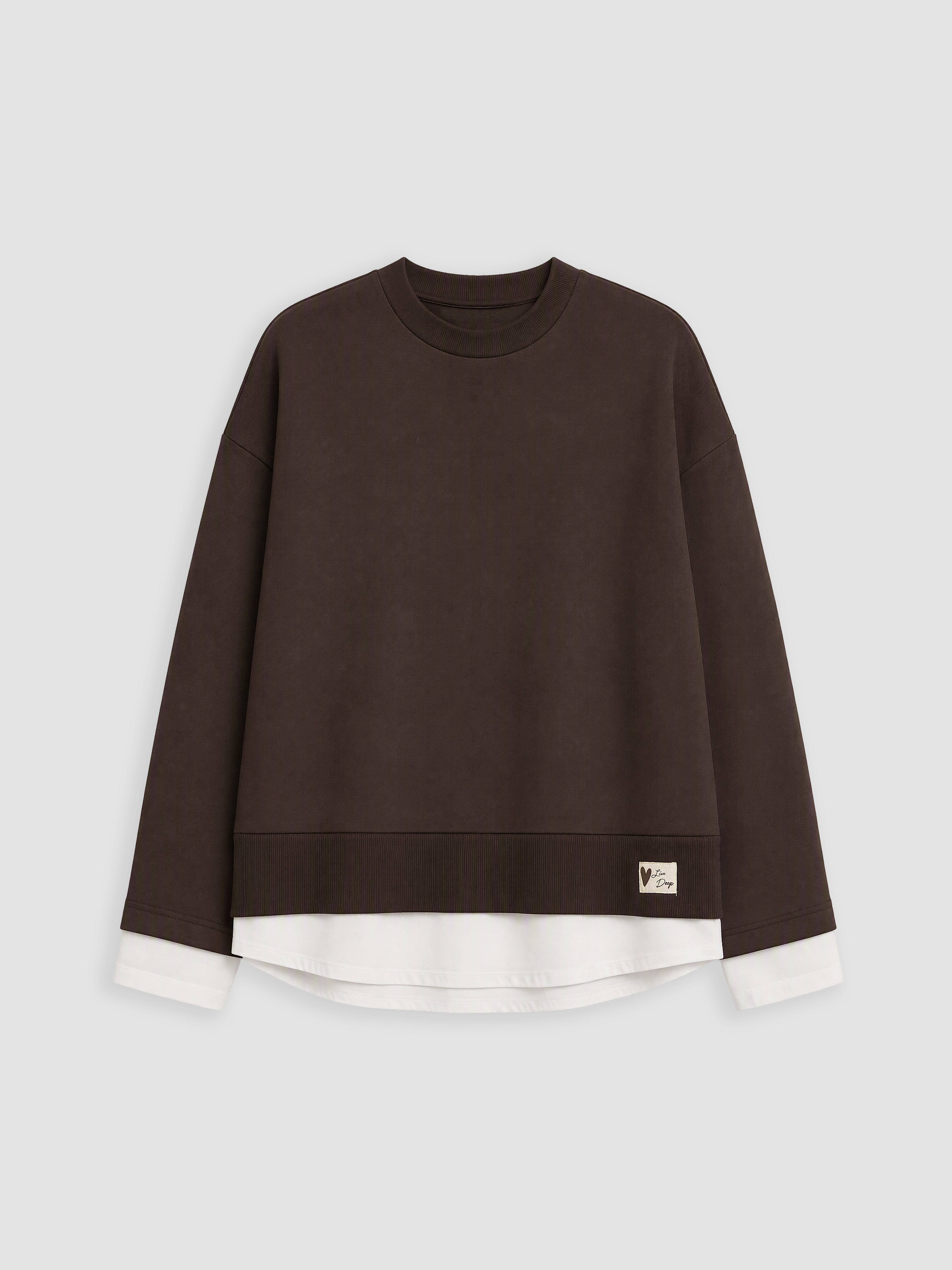 LCW Comfort Bisiklet Yaka Oversize Kadın Sweatshirt görsel 5