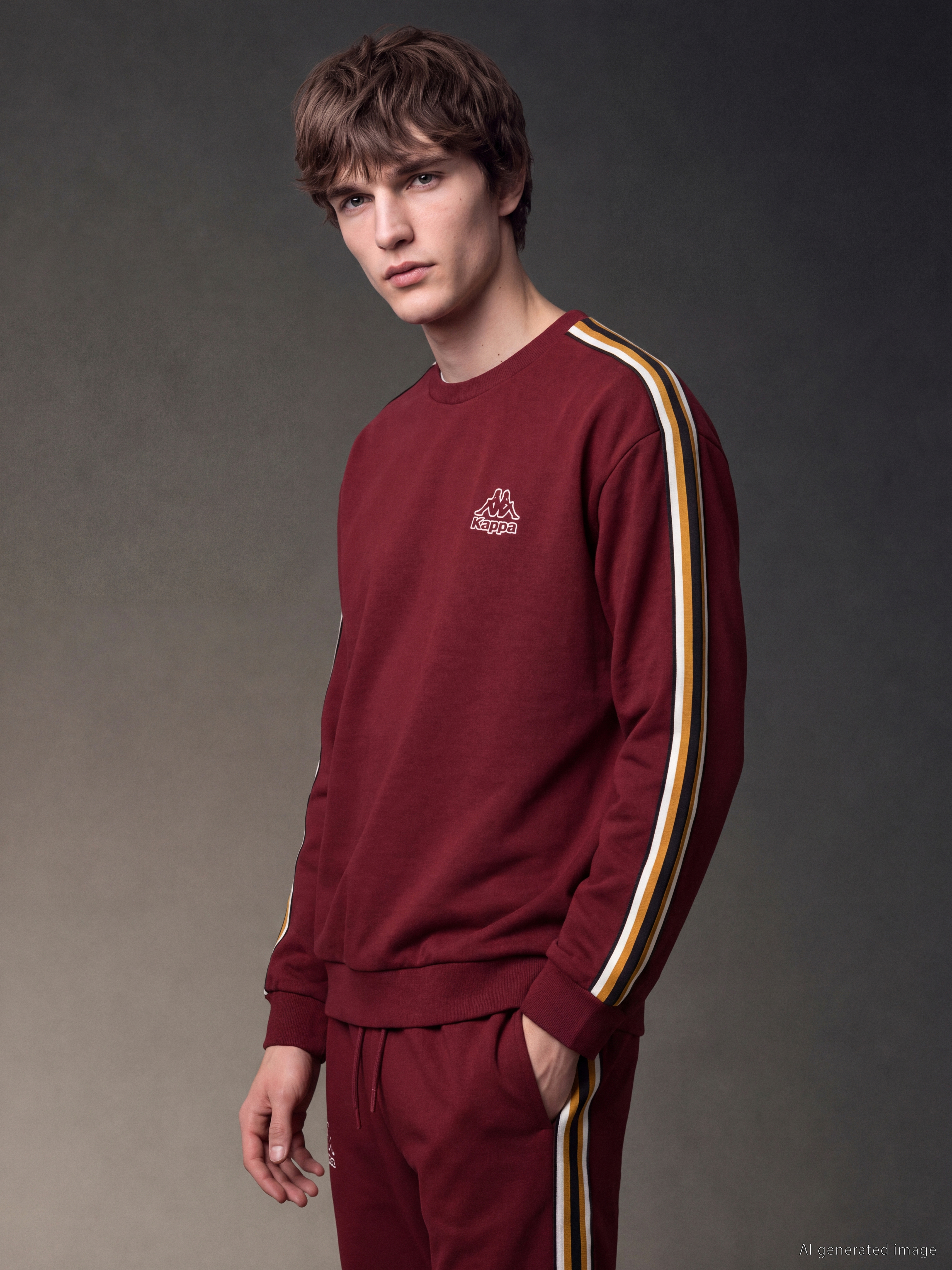Kappa LC WAIKIKI Bisiklet Yaka Baskılı Erkek Sweatshirt görsel 3