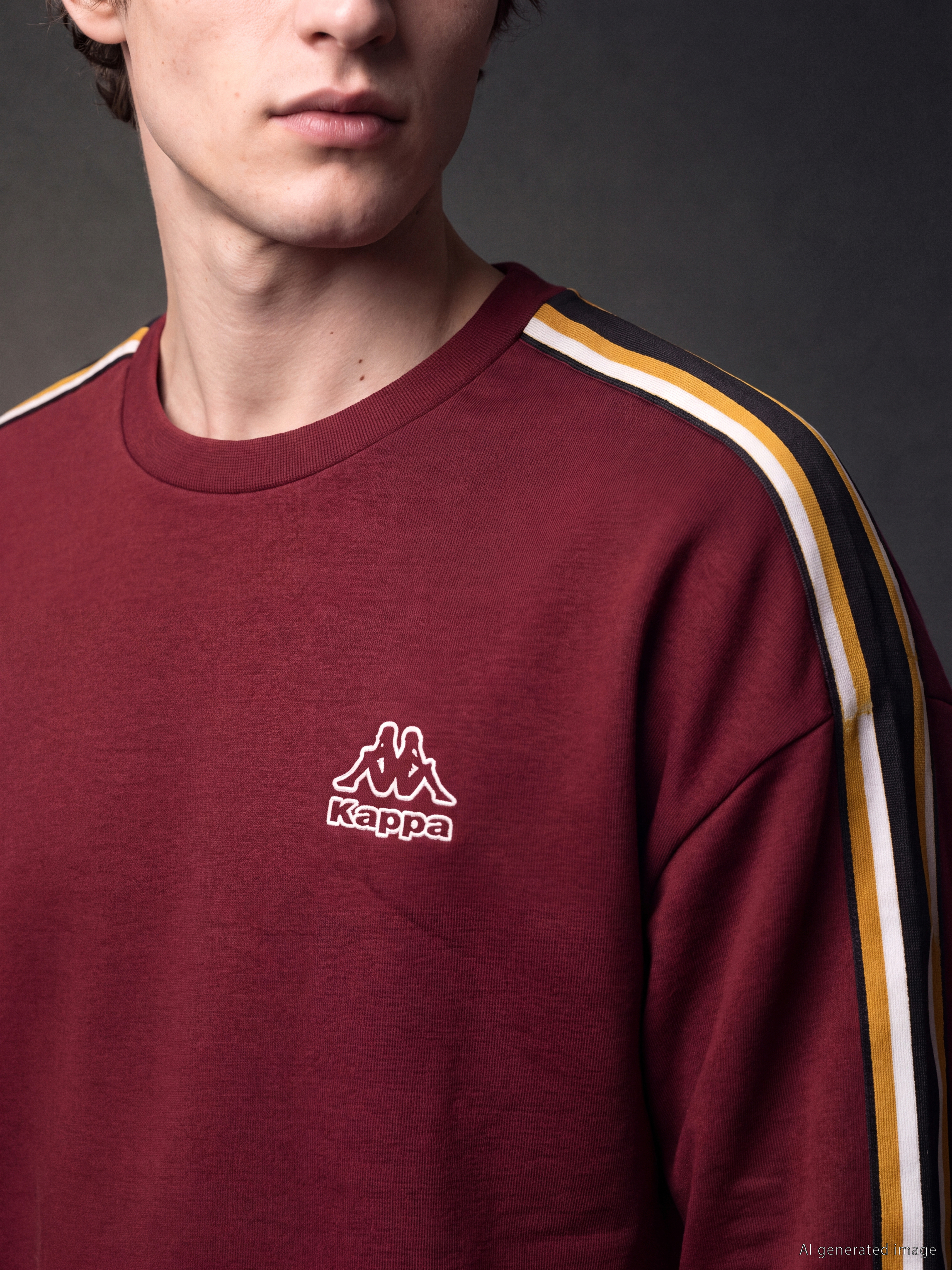 Kappa LC WAIKIKI Bisiklet Yaka Baskılı Erkek Sweatshirt görsel 5