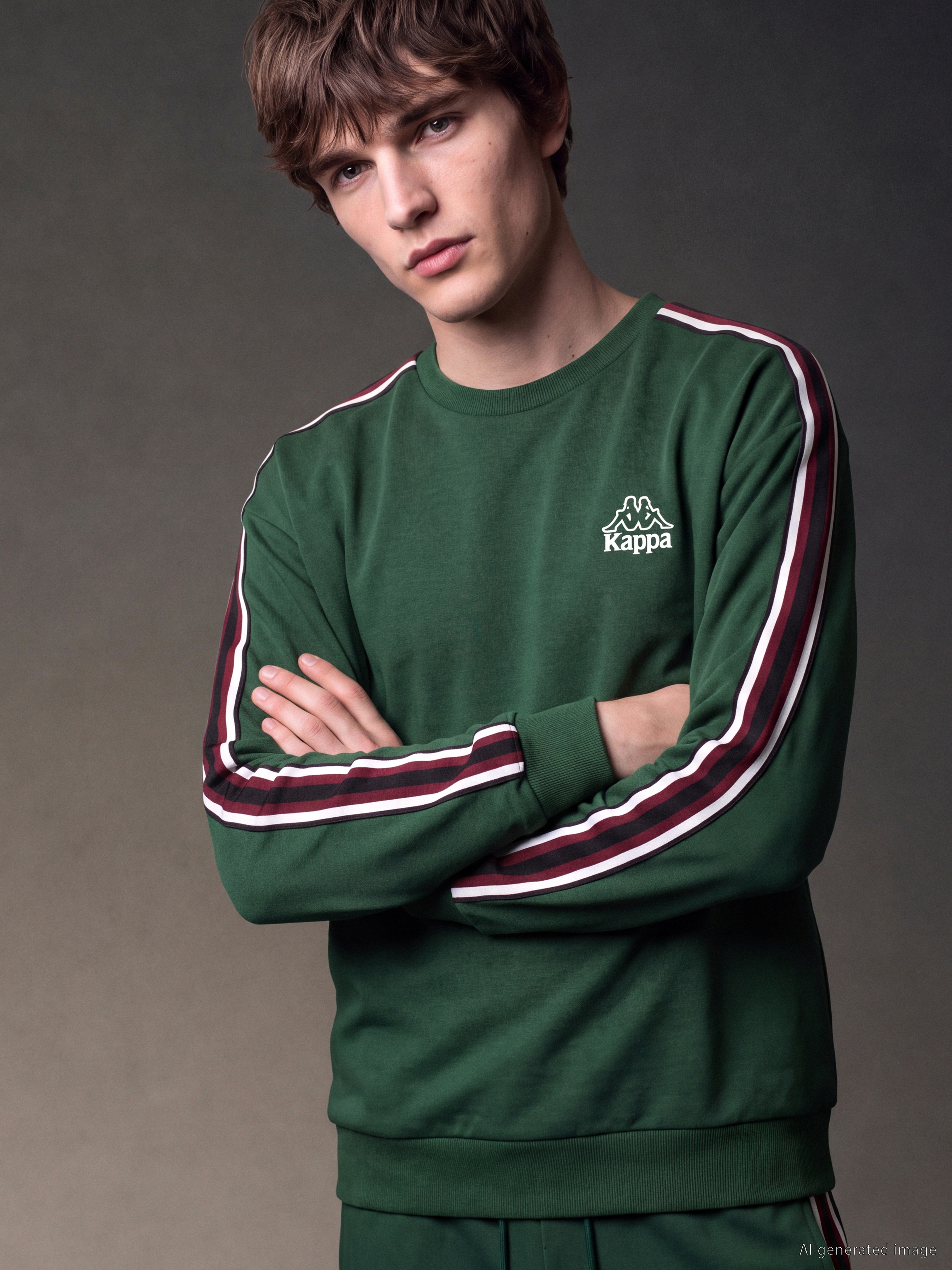 Kappa LC WAIKIKI Bisiklet Yaka Baskılı Erkek Sweatshirt görsel 2