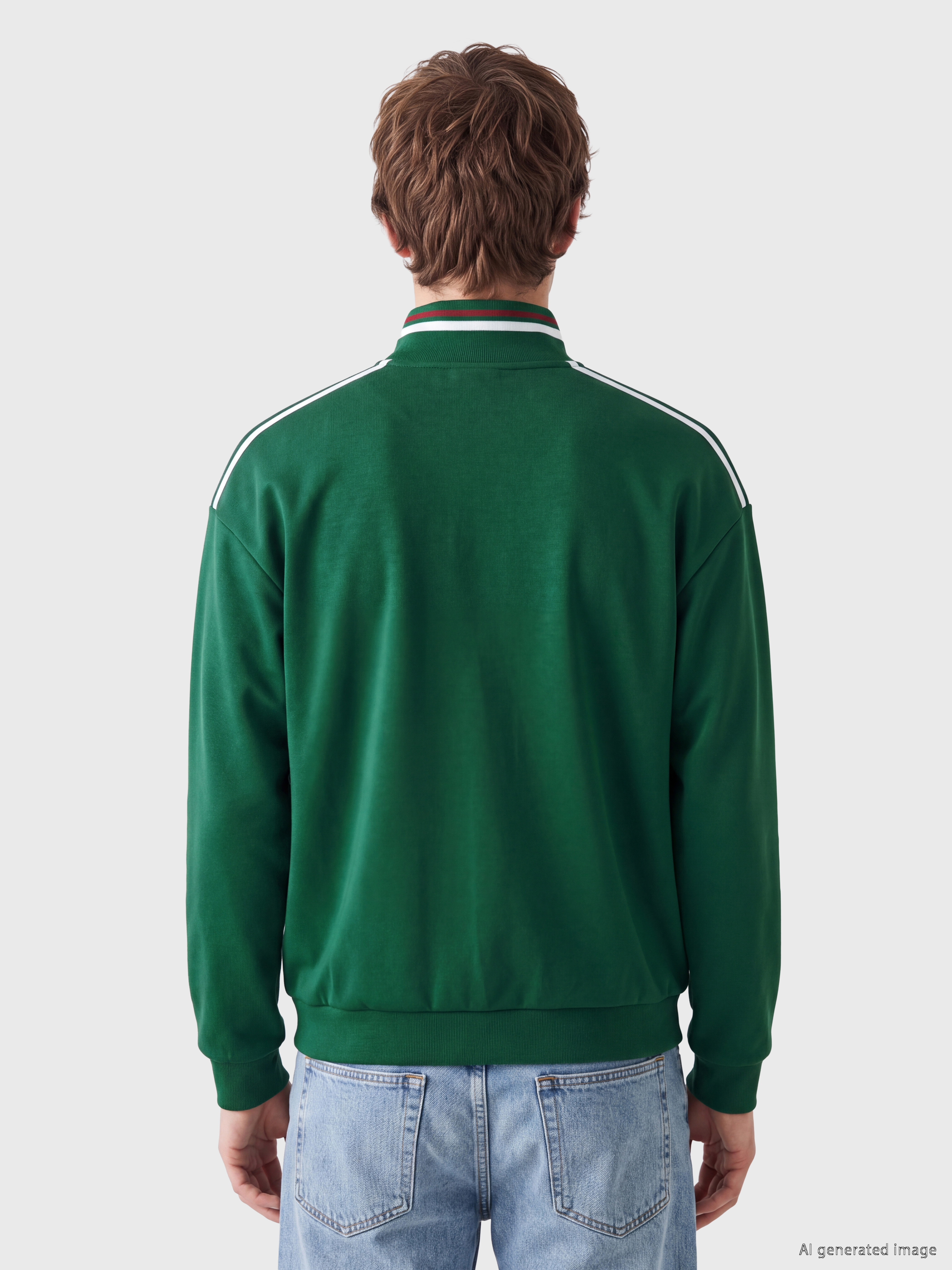 Kappa LC WAIKIKI Dik Yaka Şeritli Erkek Sweatshirt görsel 4