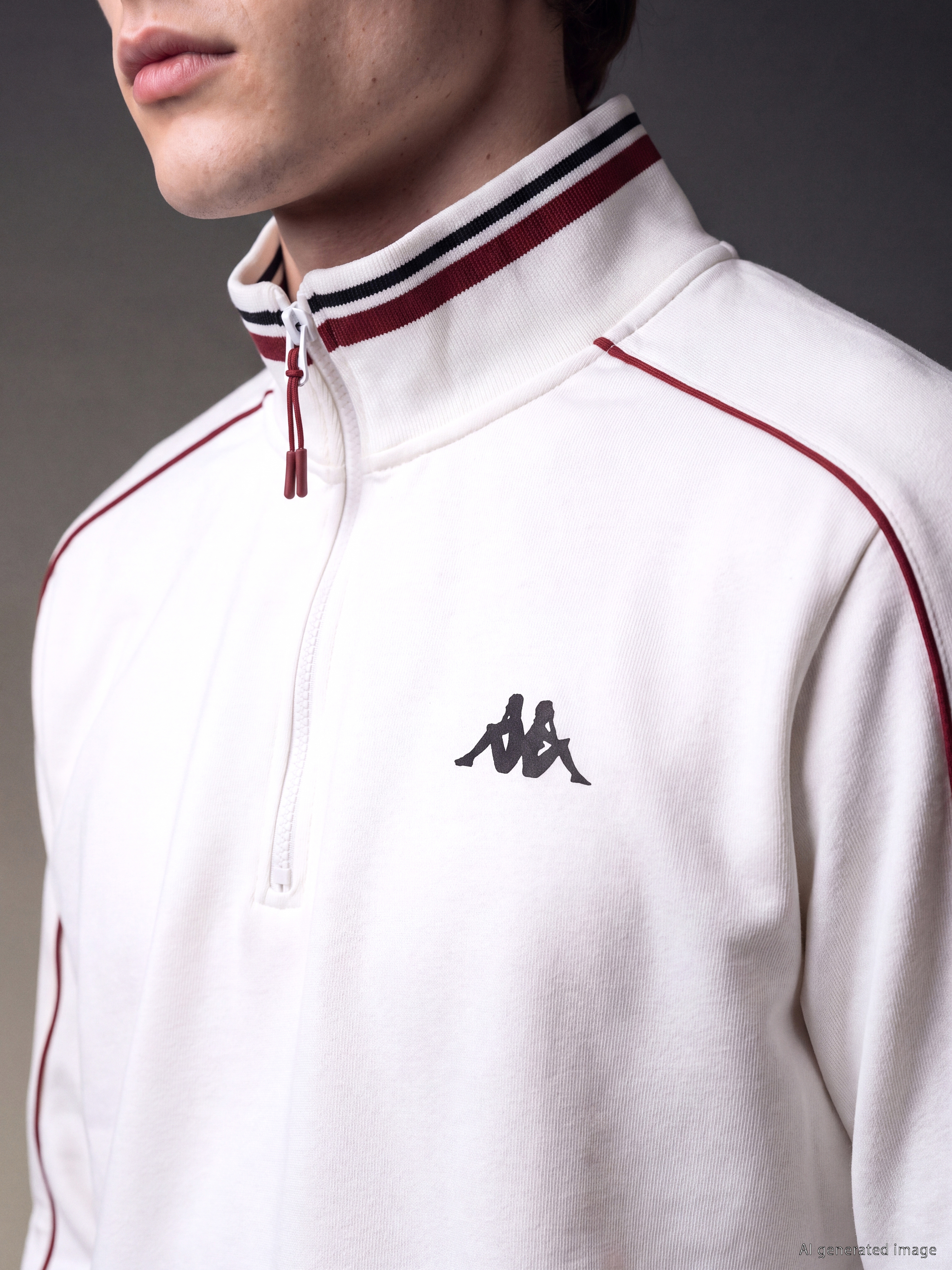 Kappa LC WAIKIKI Dik Yaka Şeritli Erkek Sweatshirt görsel 5