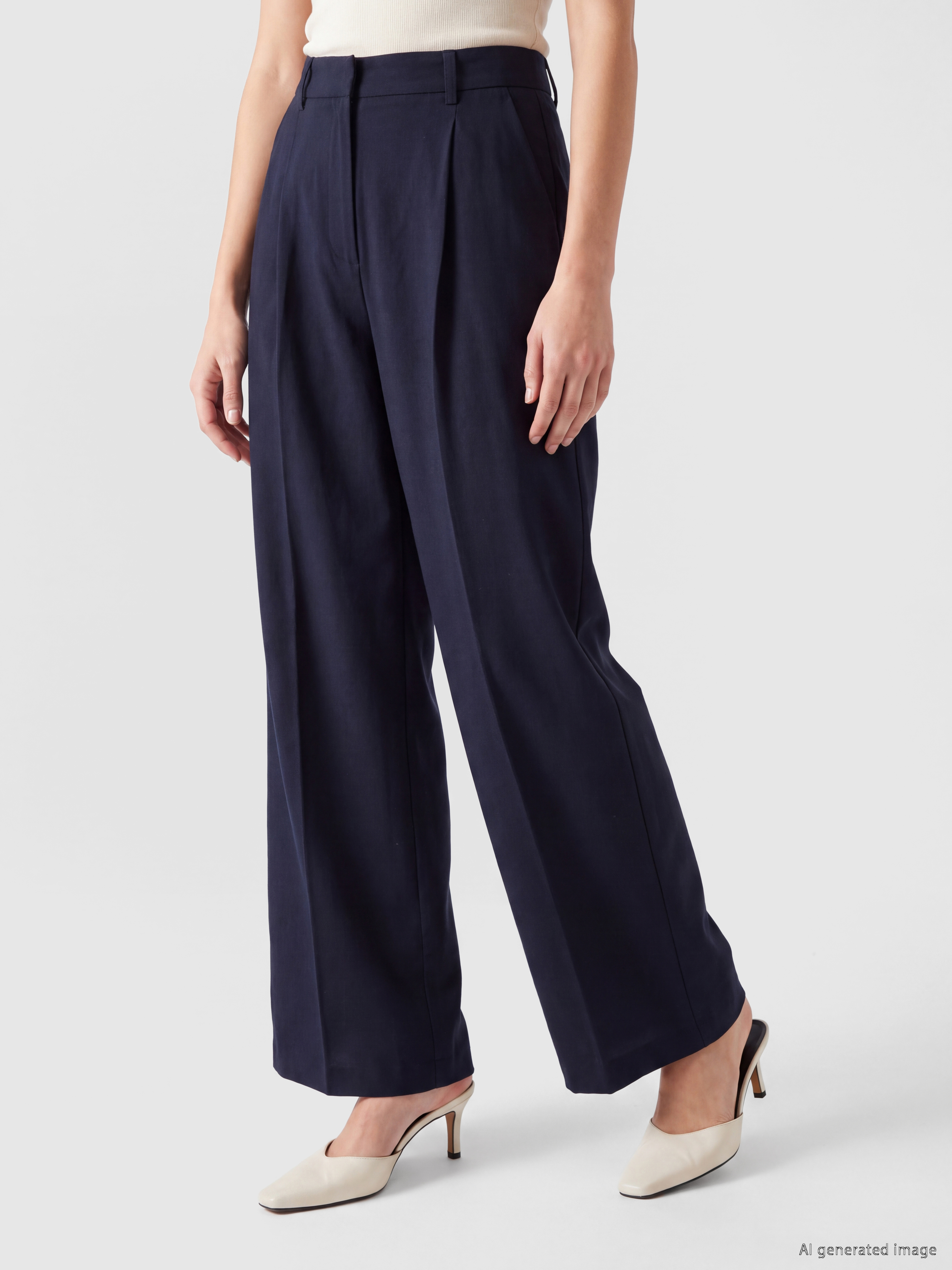 LCW Modest Yüksek Bel Pileli Kadın Pantolon görsel 2