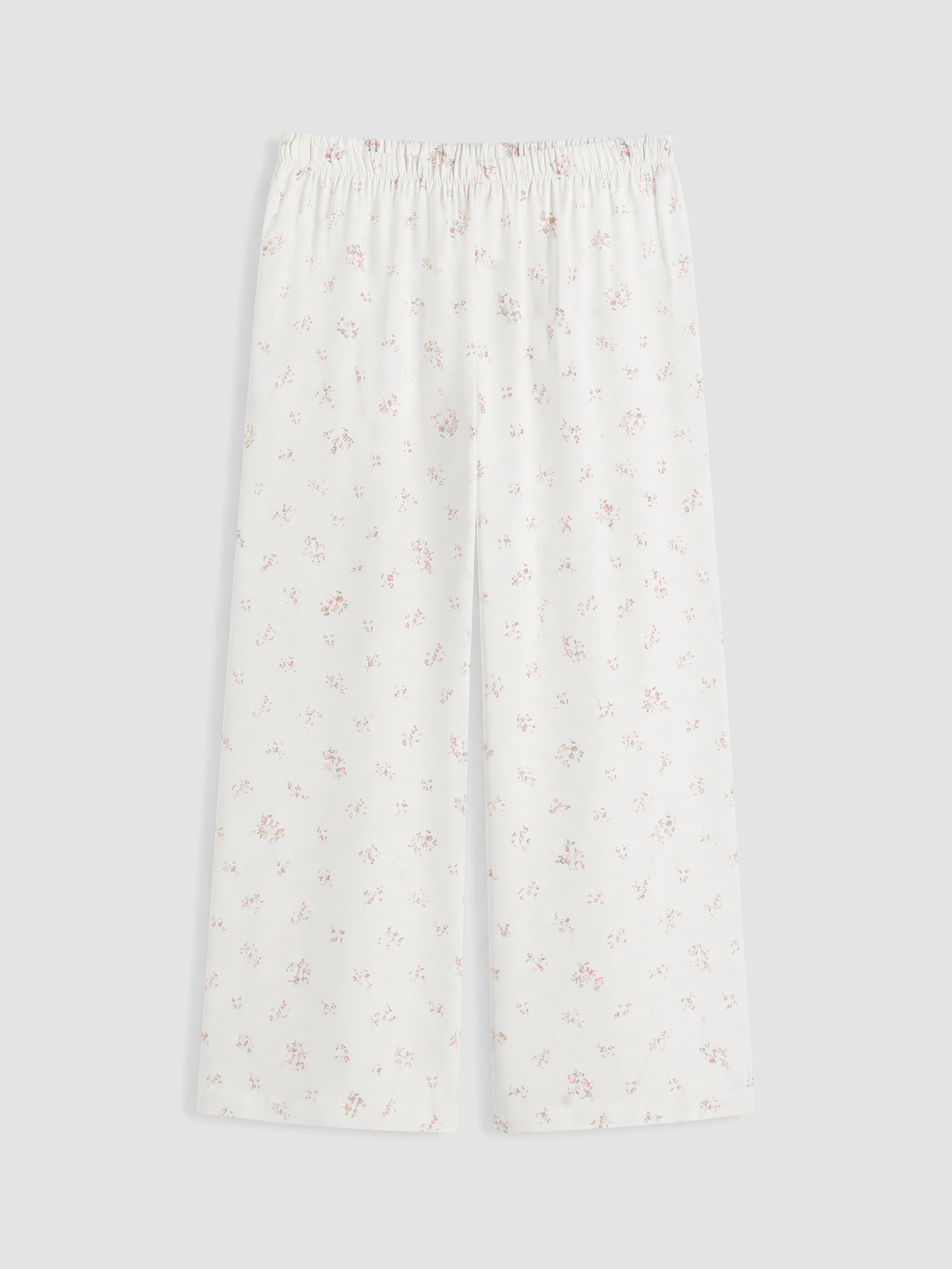 LCW DREAM Bisiklet Yaka Çiçekli Kadın Kaprili Pijama Takımı görsel 8