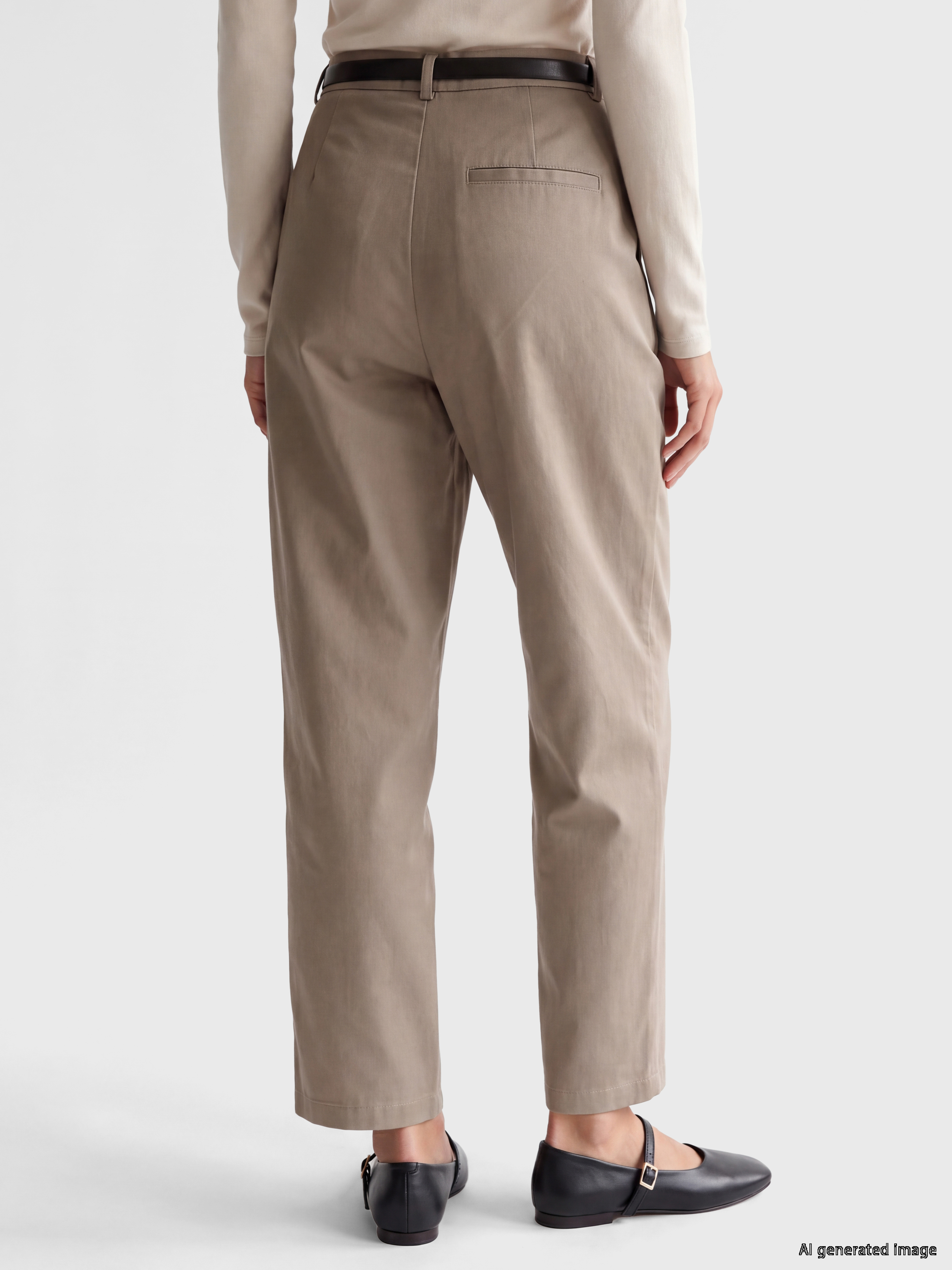 LCWAIKIKI Classic Beli Kemerli Kadın Cigarette Pantolon görsel 4