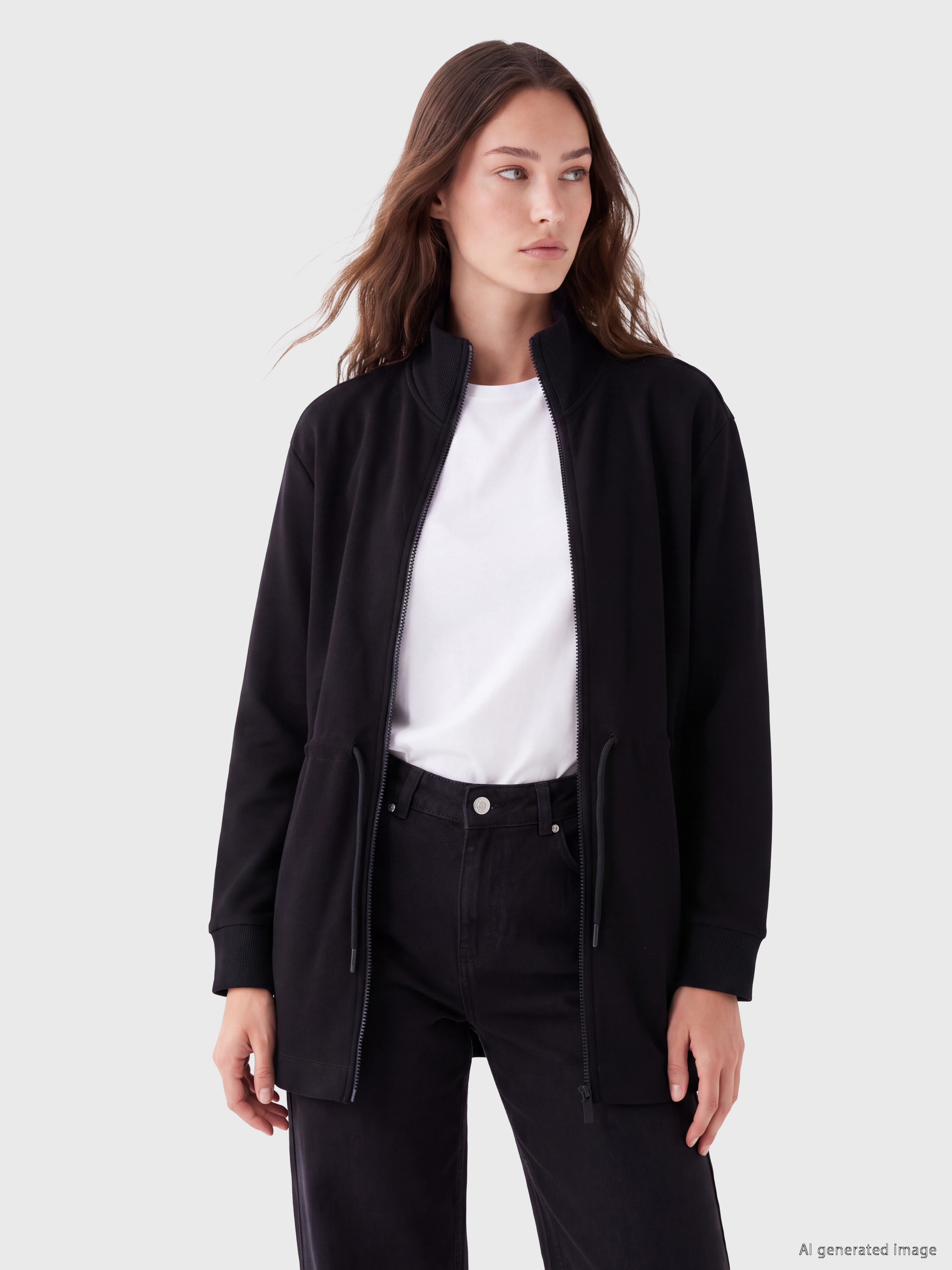 LCW Modest Soft Touch Kadın Fermuarlı Sweatshirt