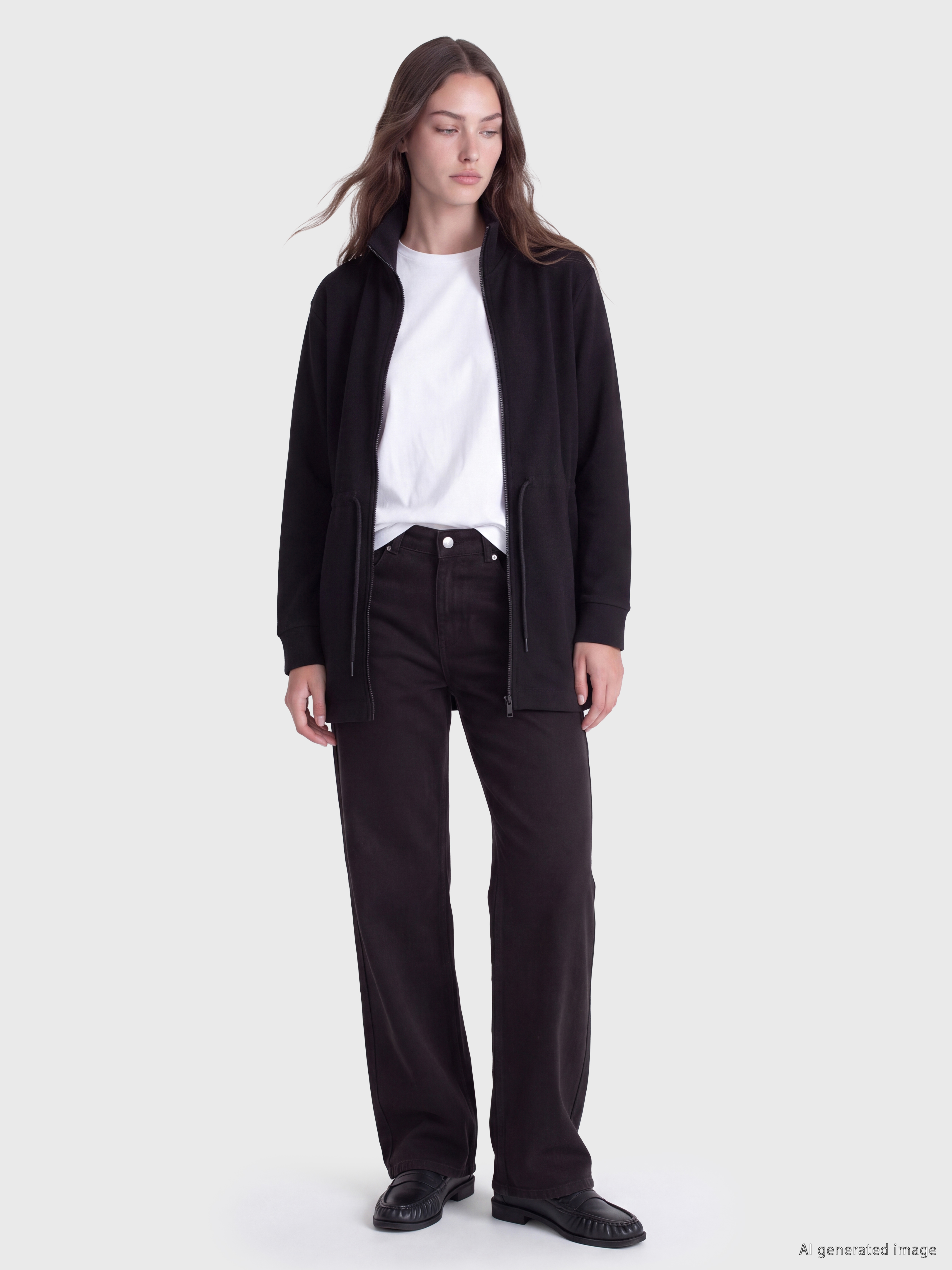 LCW Modest Soft Touch Kadın Fermuarlı Sweatshirt görsel 2