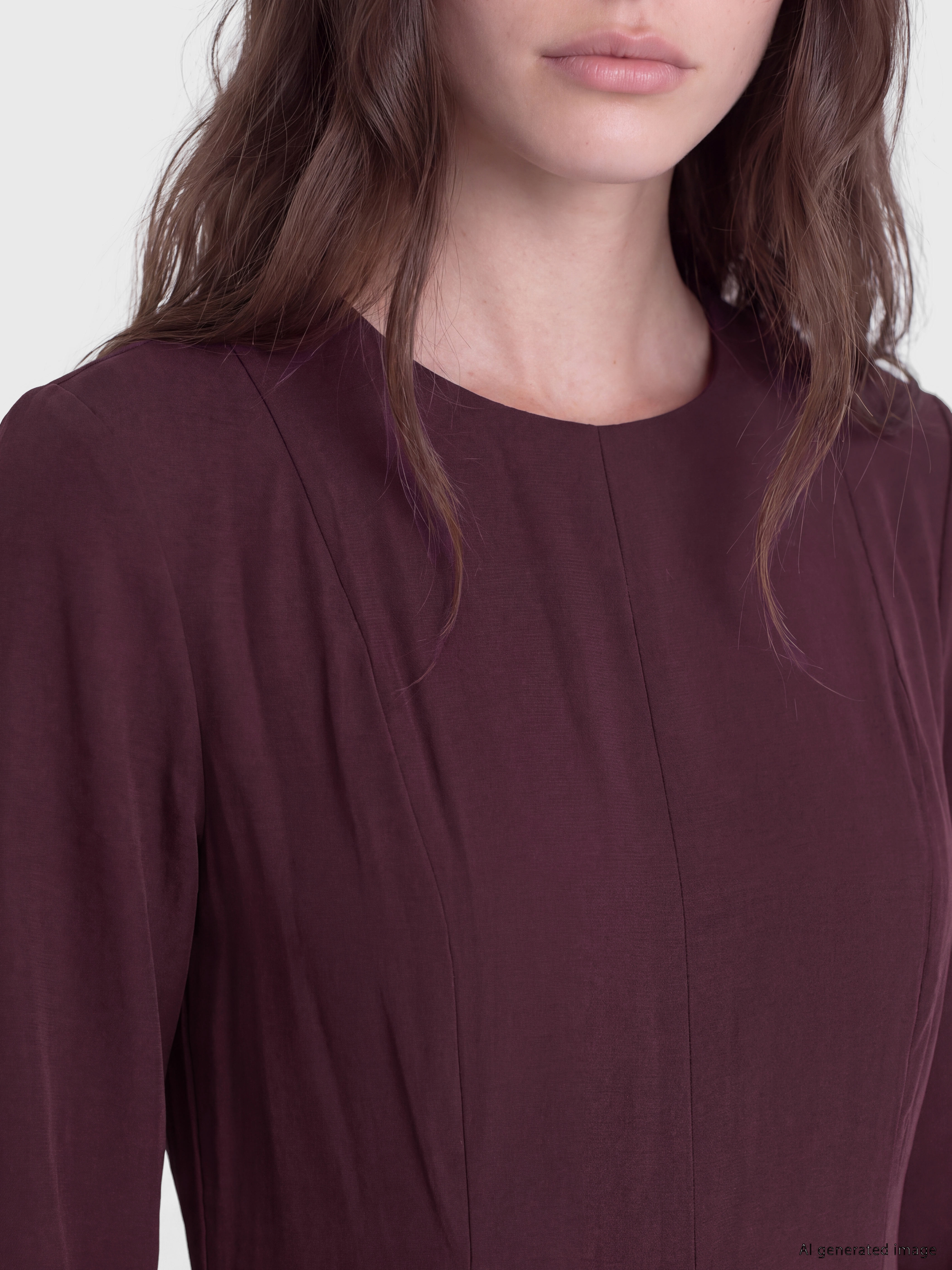 LCW Modest Bisiklet Yaka Belden Oturtmalı Elbise görsel 3