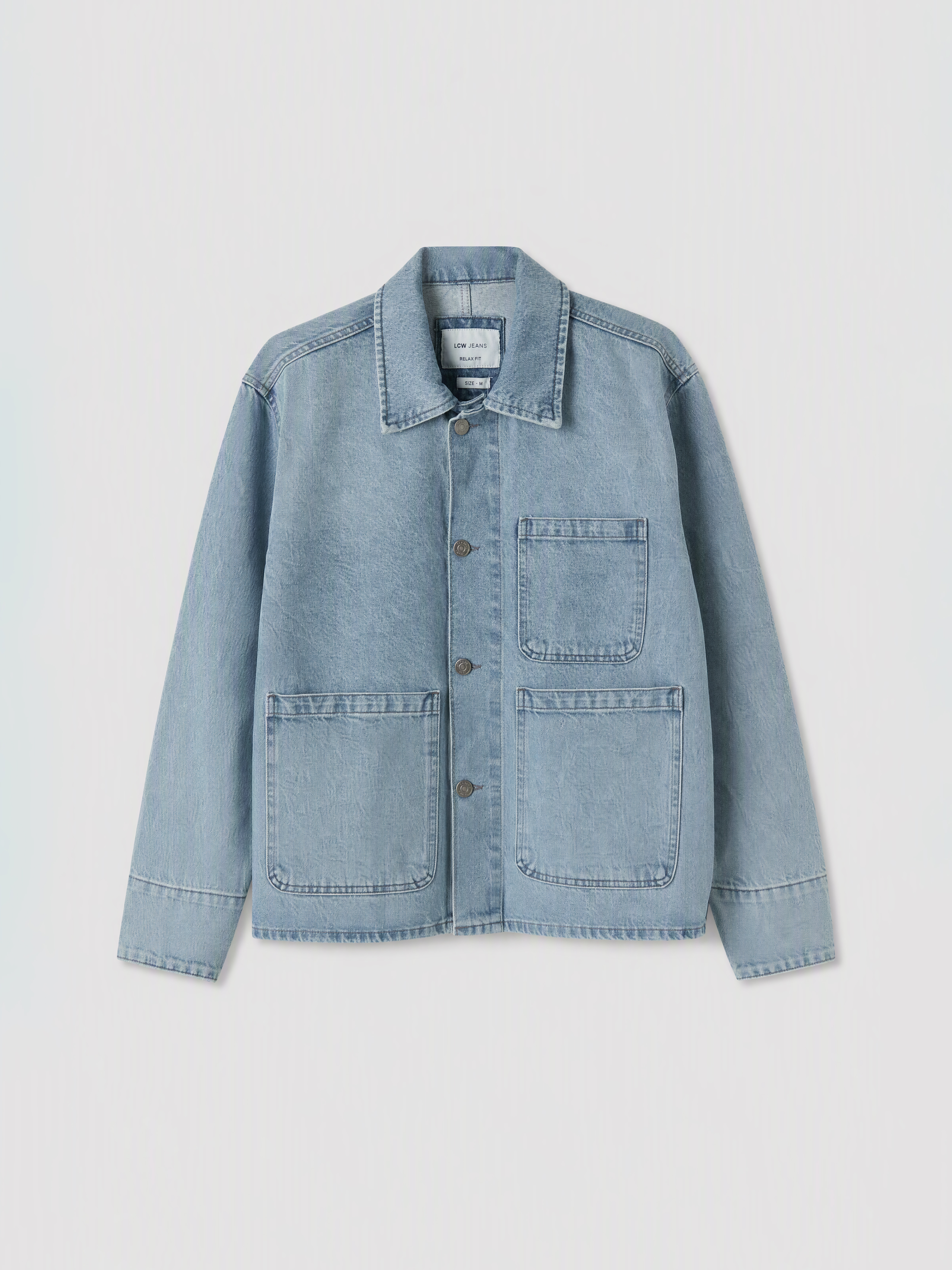 LCW Jeans Loose Fit Erkek Jean Ceket görsel 5