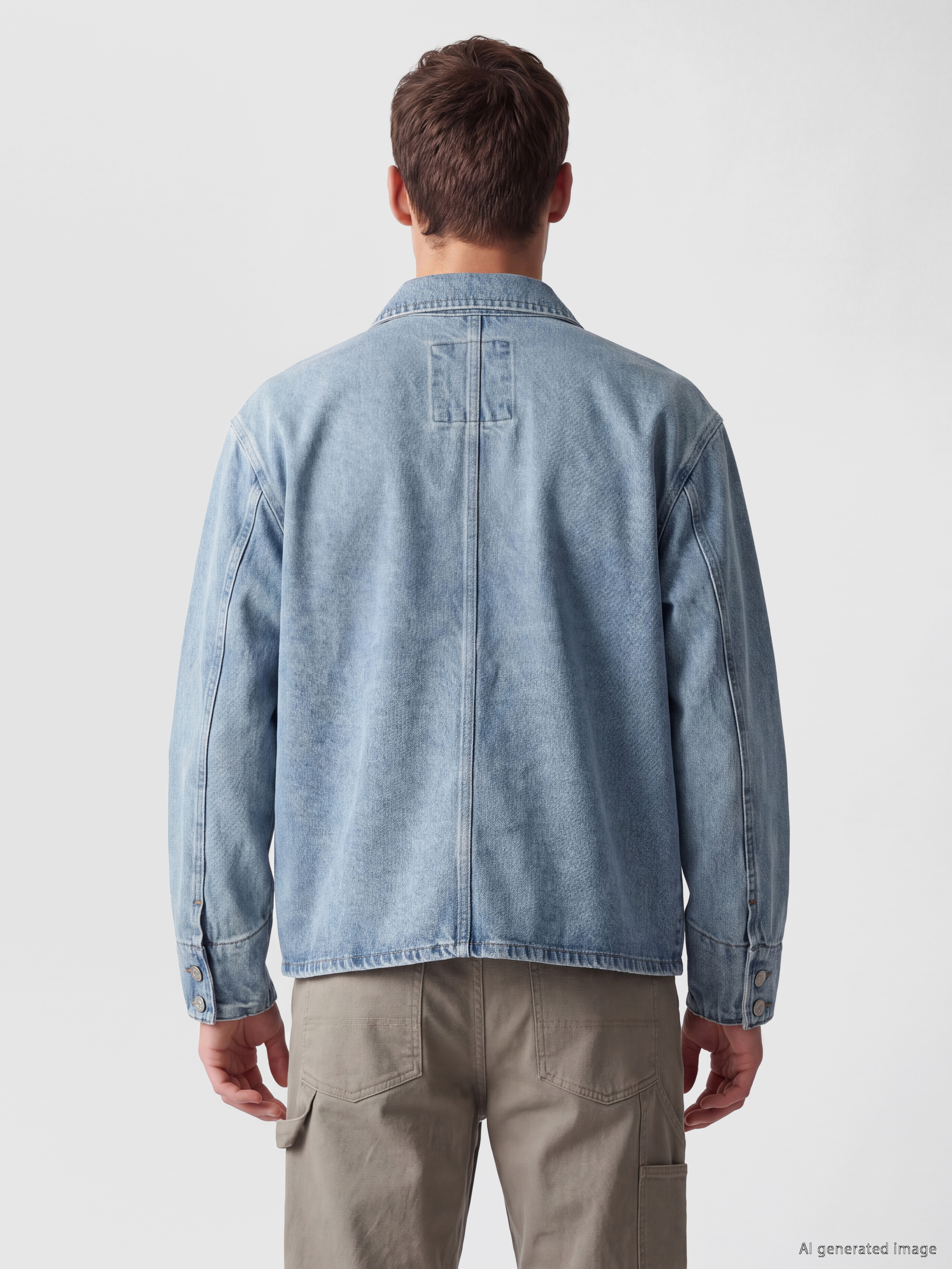 LCW Jeans Loose Fit Erkek Jean Ceket görsel 4