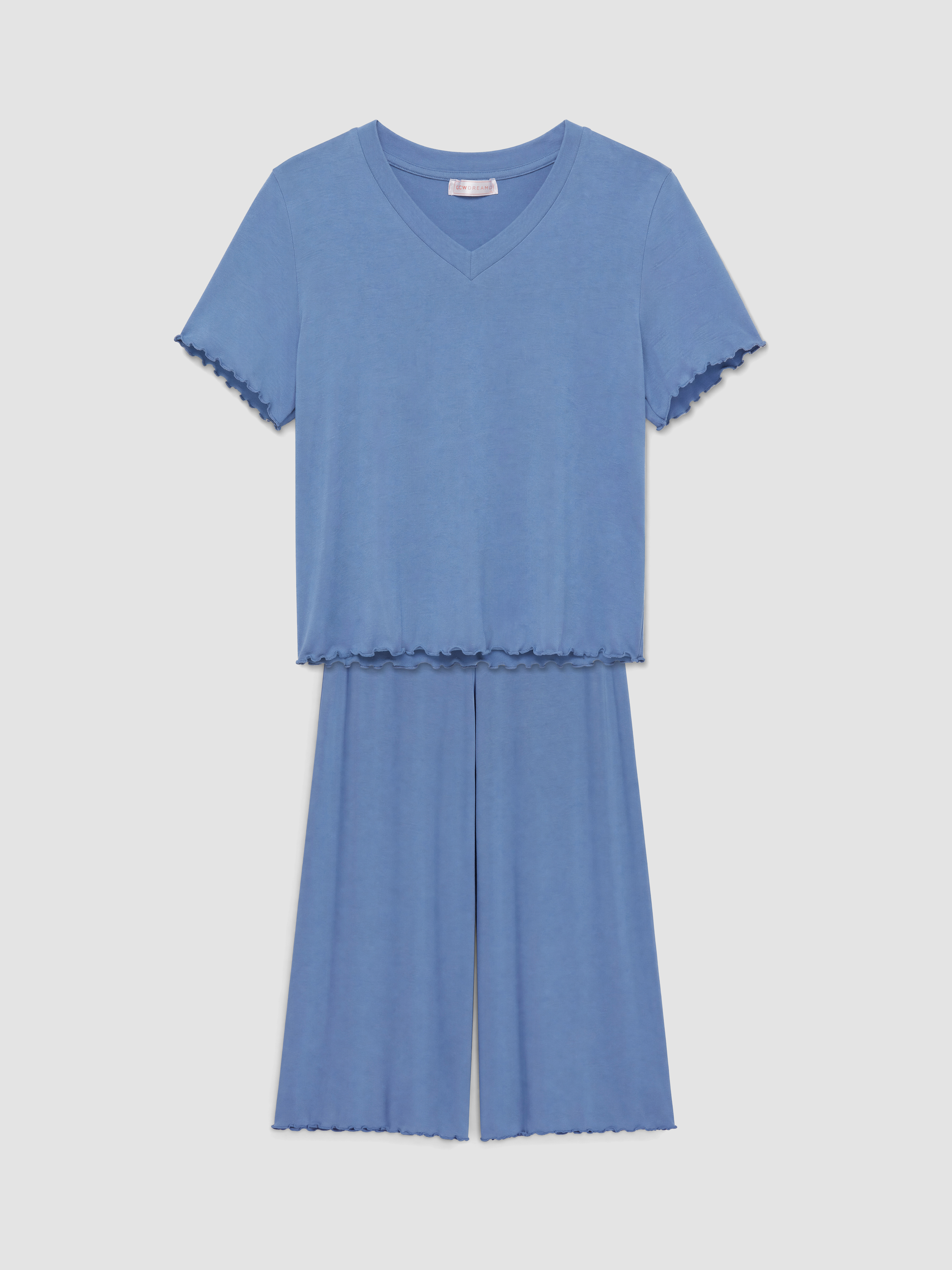 LCW DREAM V Yaka Fırfırlı Kadın Pijama Takımı görsel 5