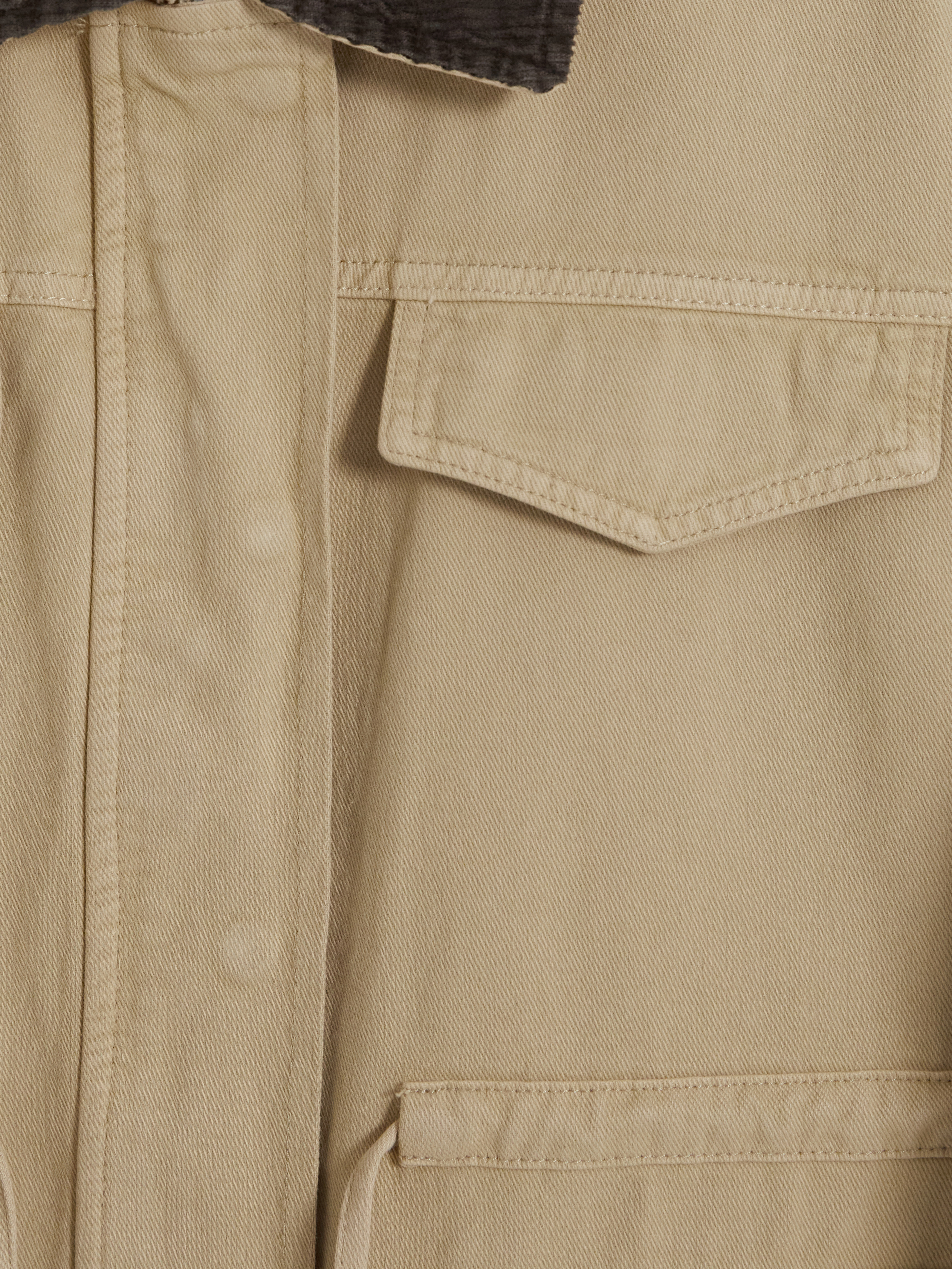 LCW Vision Kadife Yaka Oversize Kadın Jean Ceket görsel 7