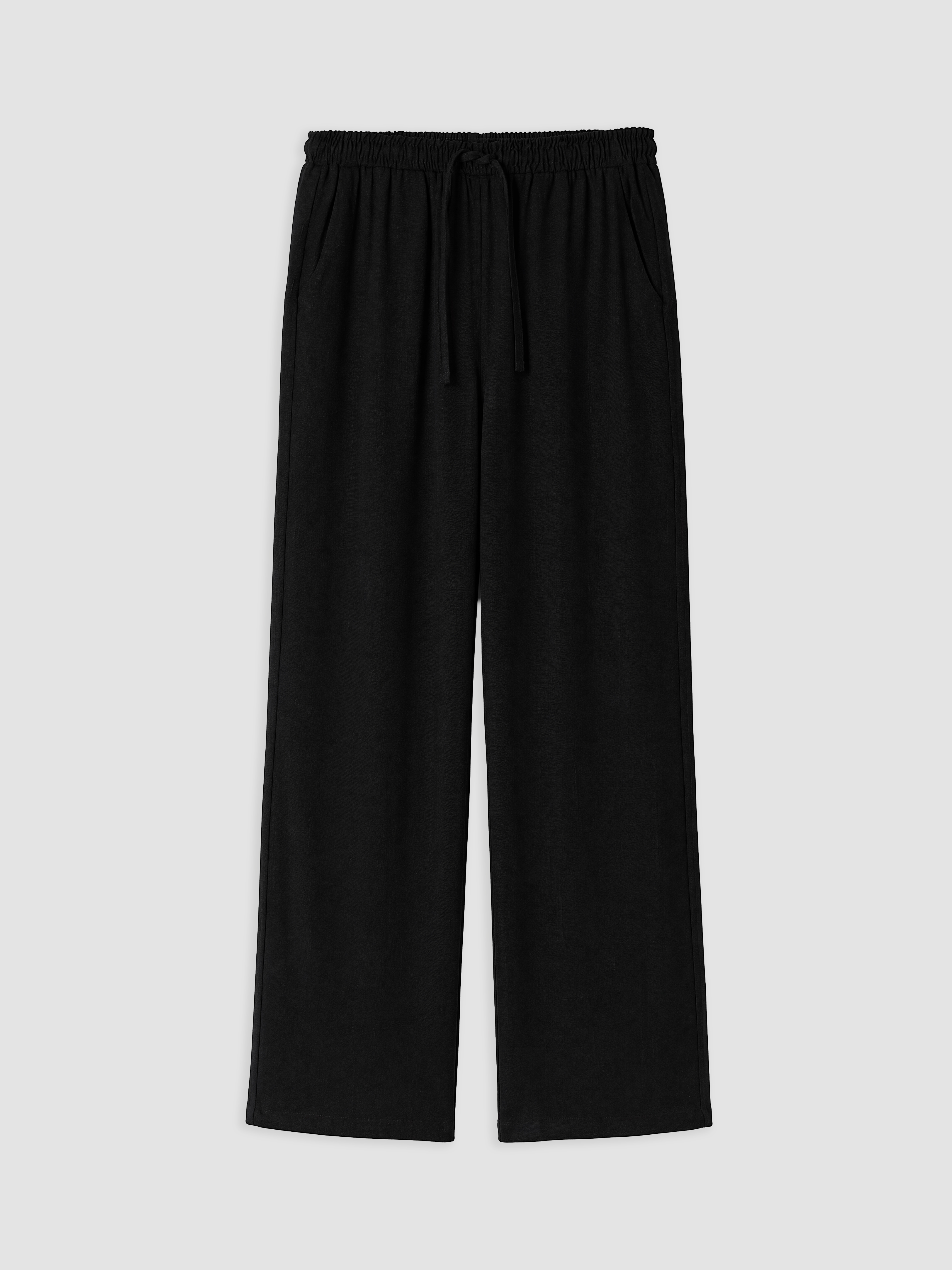 XSIDE Beli Lastikli Keten Karışımlı Kadın Pantolon görsel 5