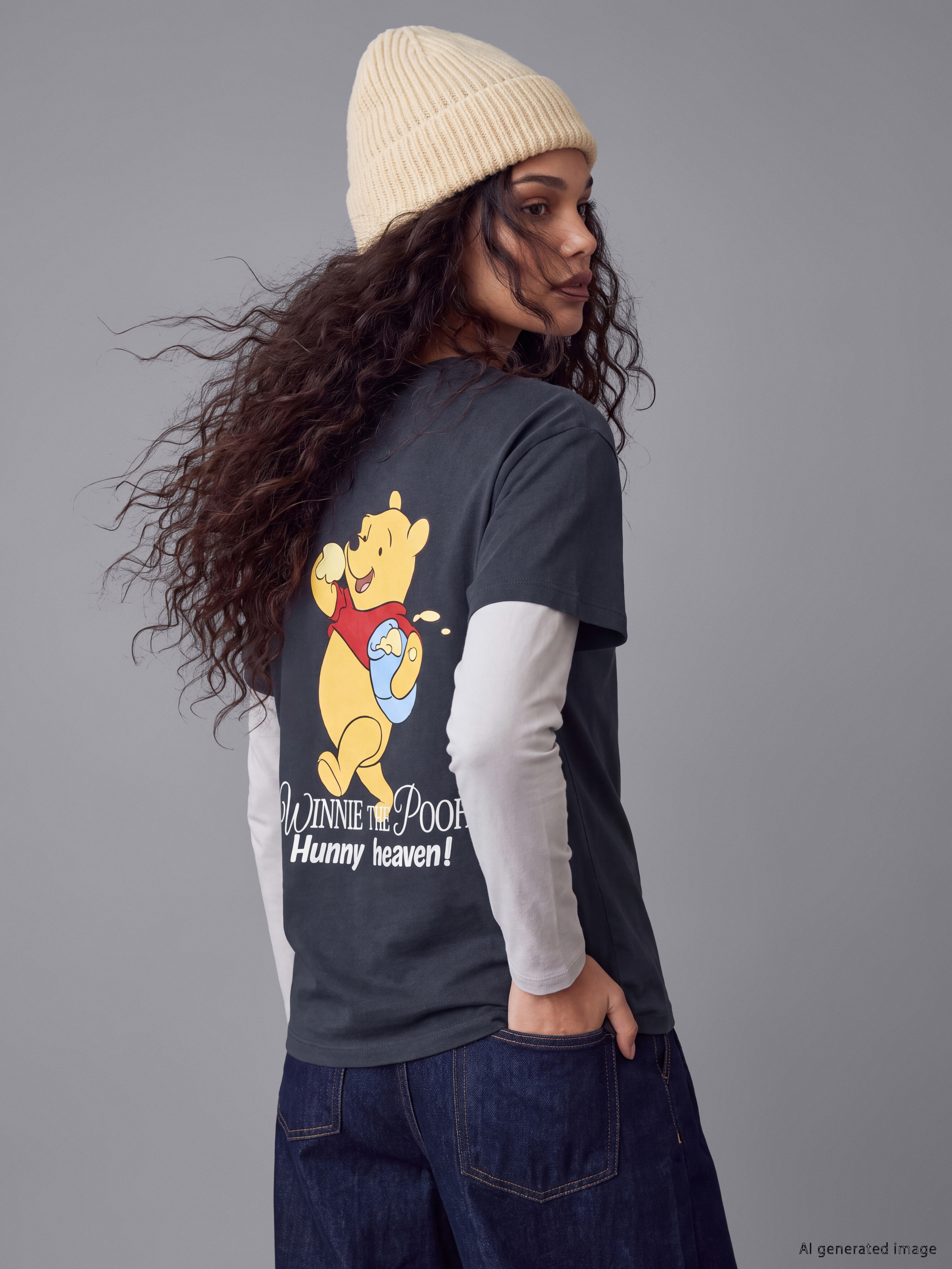 XSIDE Winnie the Pooh Baskılı %100 Pamuklu Kadın Tişört