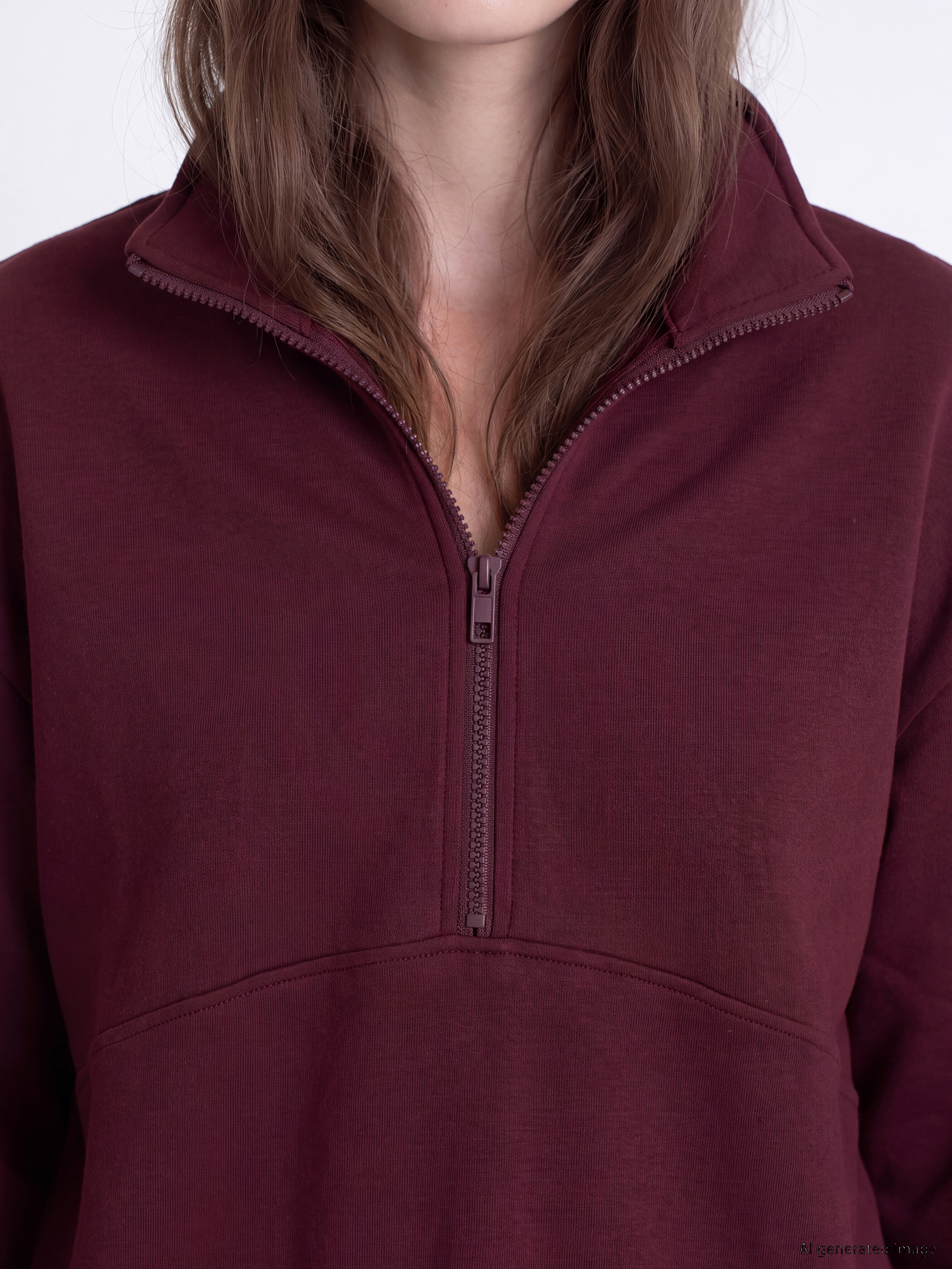 LCW Modest Dik Yaka Soft Touch Kadın Sweatshirt Tunik görsel 2