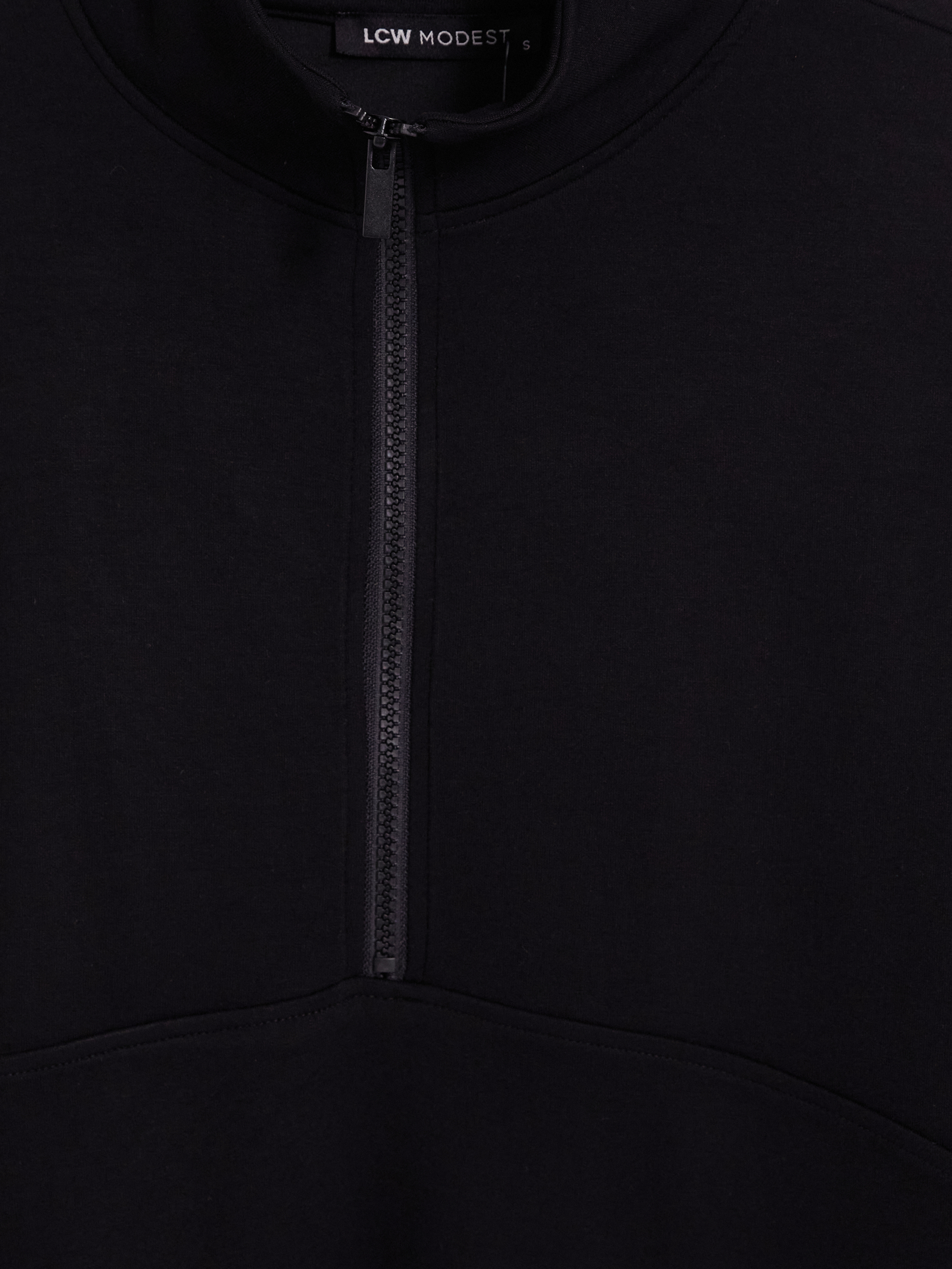LCW Modest Dik Yaka Soft Touch Kadın Sweatshirt Tunik görsel 7