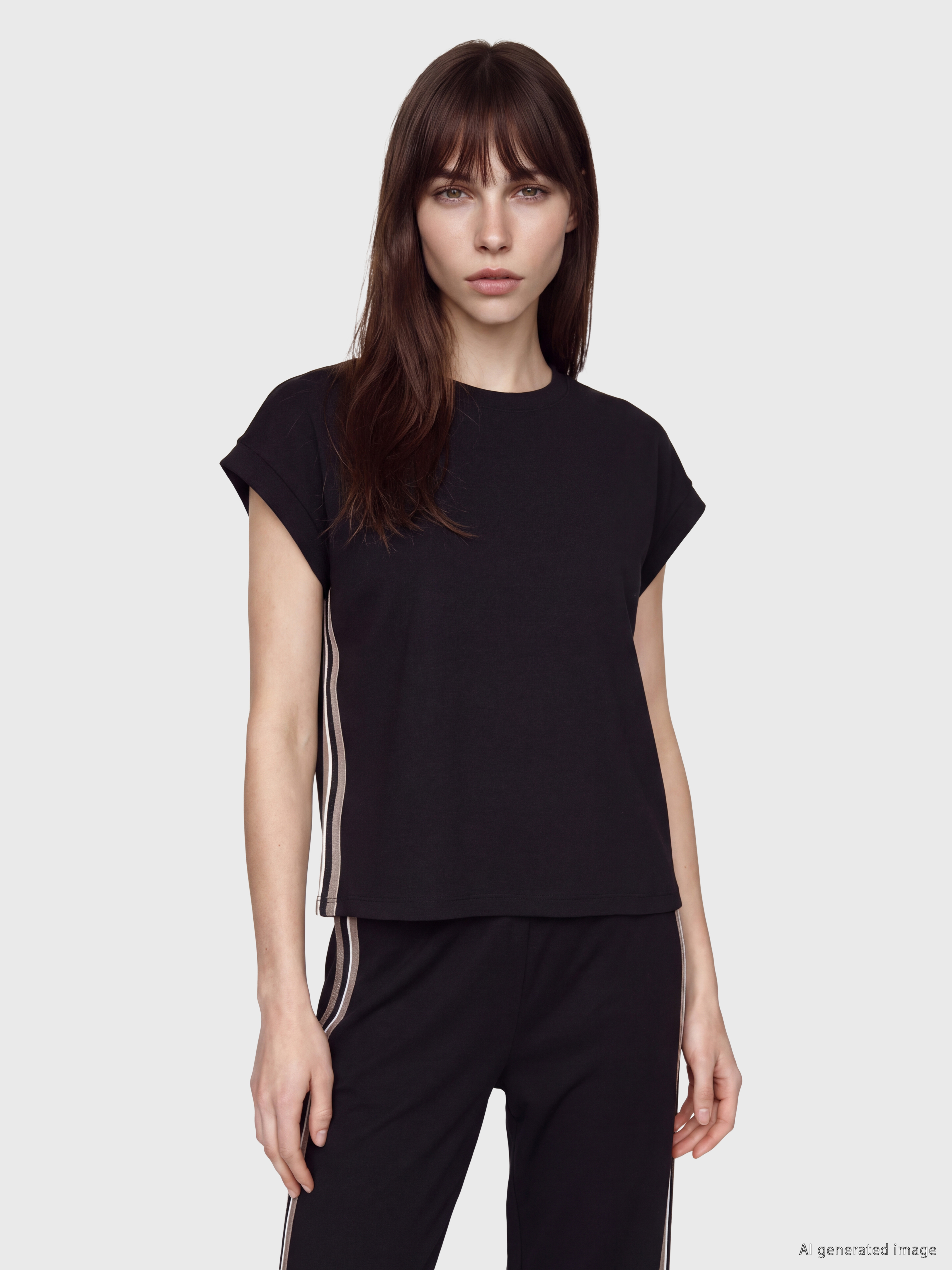 LCW EVERYDAY Şerit Detaylı Soft Touch Oversize Kadın Tişört