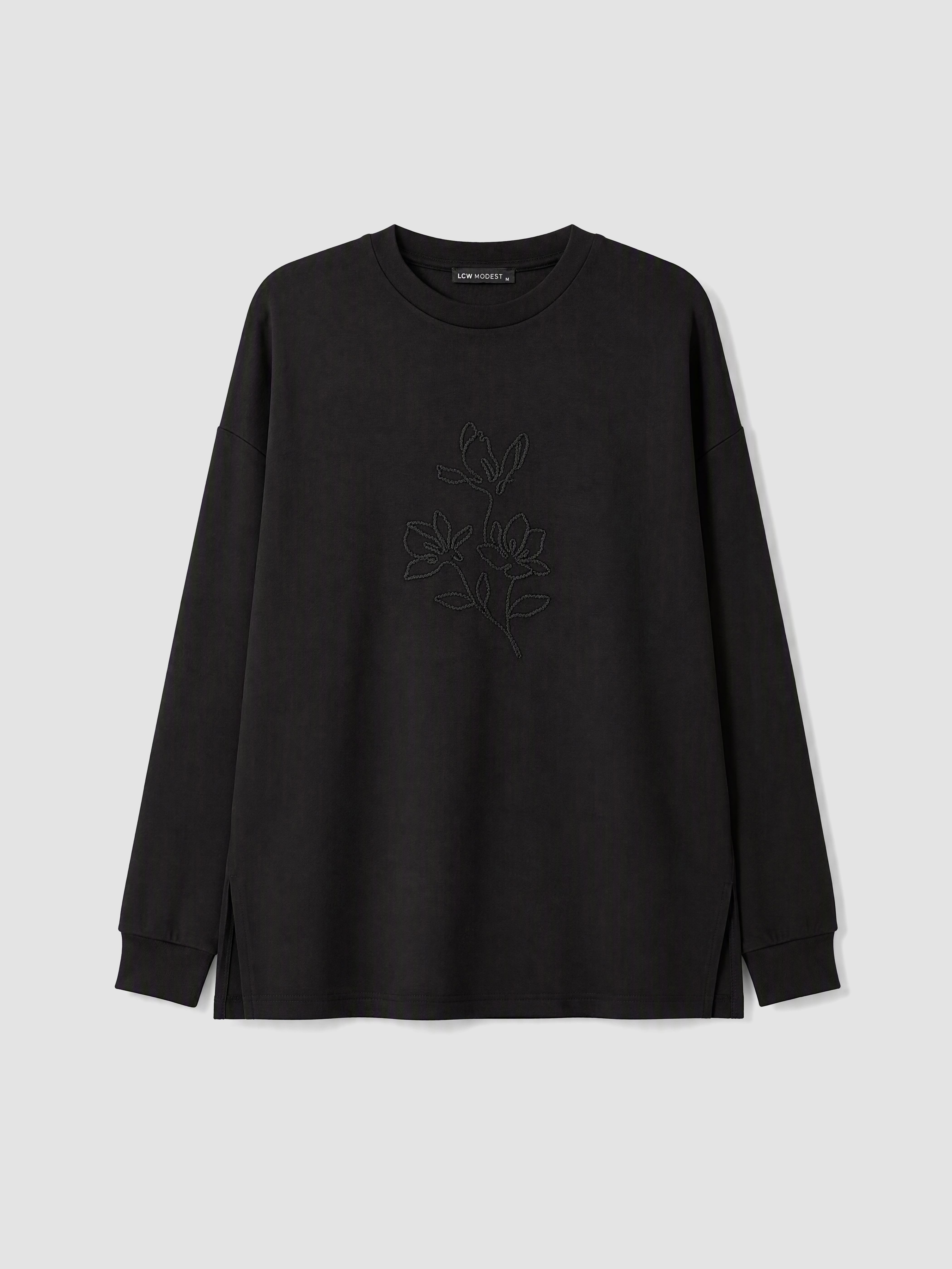 LCW Modest Nakışlı Soft Touch Kadın Sweatshirt Tunik