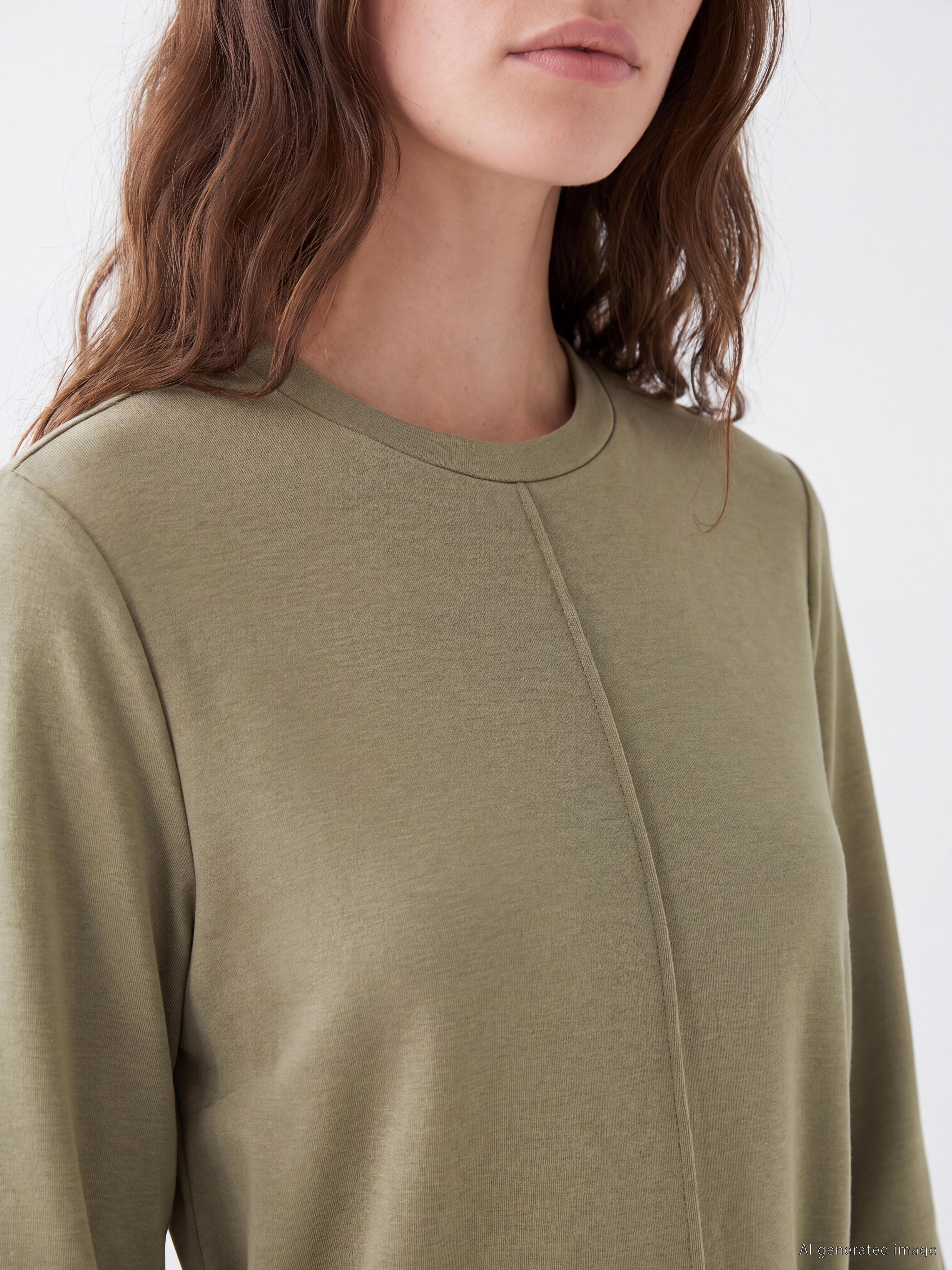 LCW Modest Soft Touch Kadın Sweatshirt Tunik görsel 3