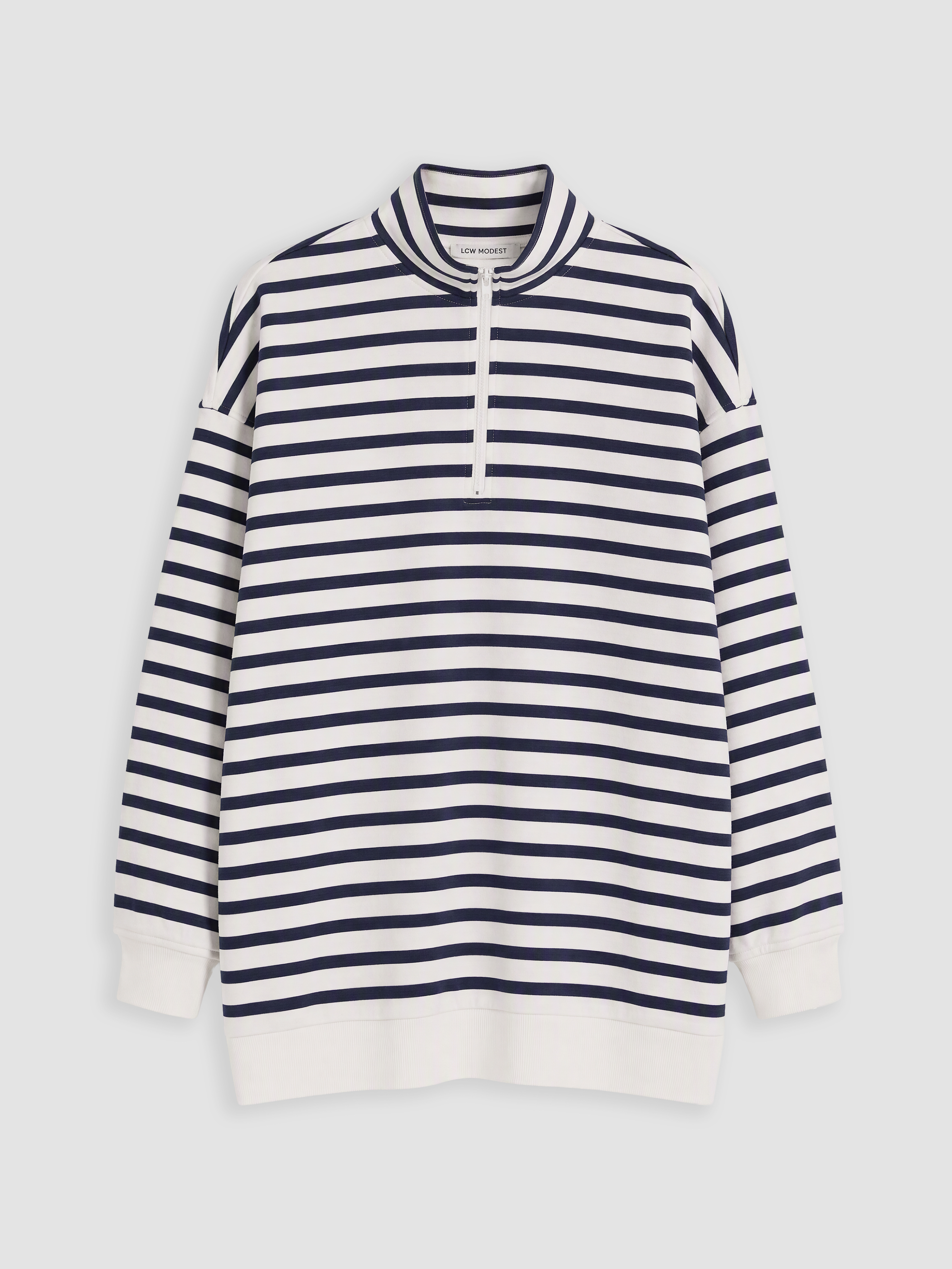 LCW Modest Çİzgili Kadın Kalın Sweatshirt Tunik