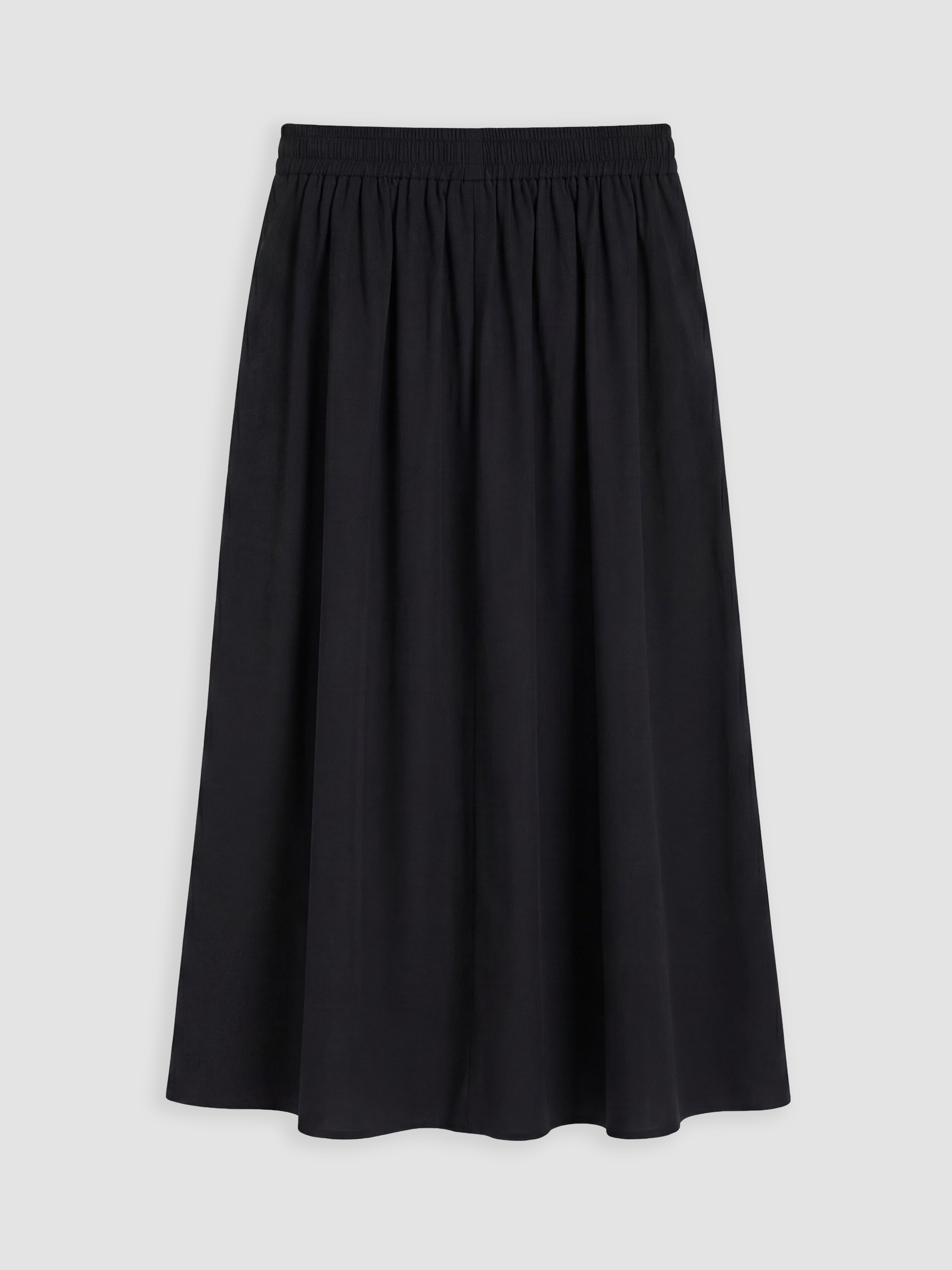 Natuvera Beli Lastikli Poplin Kloş Etek görsel 5