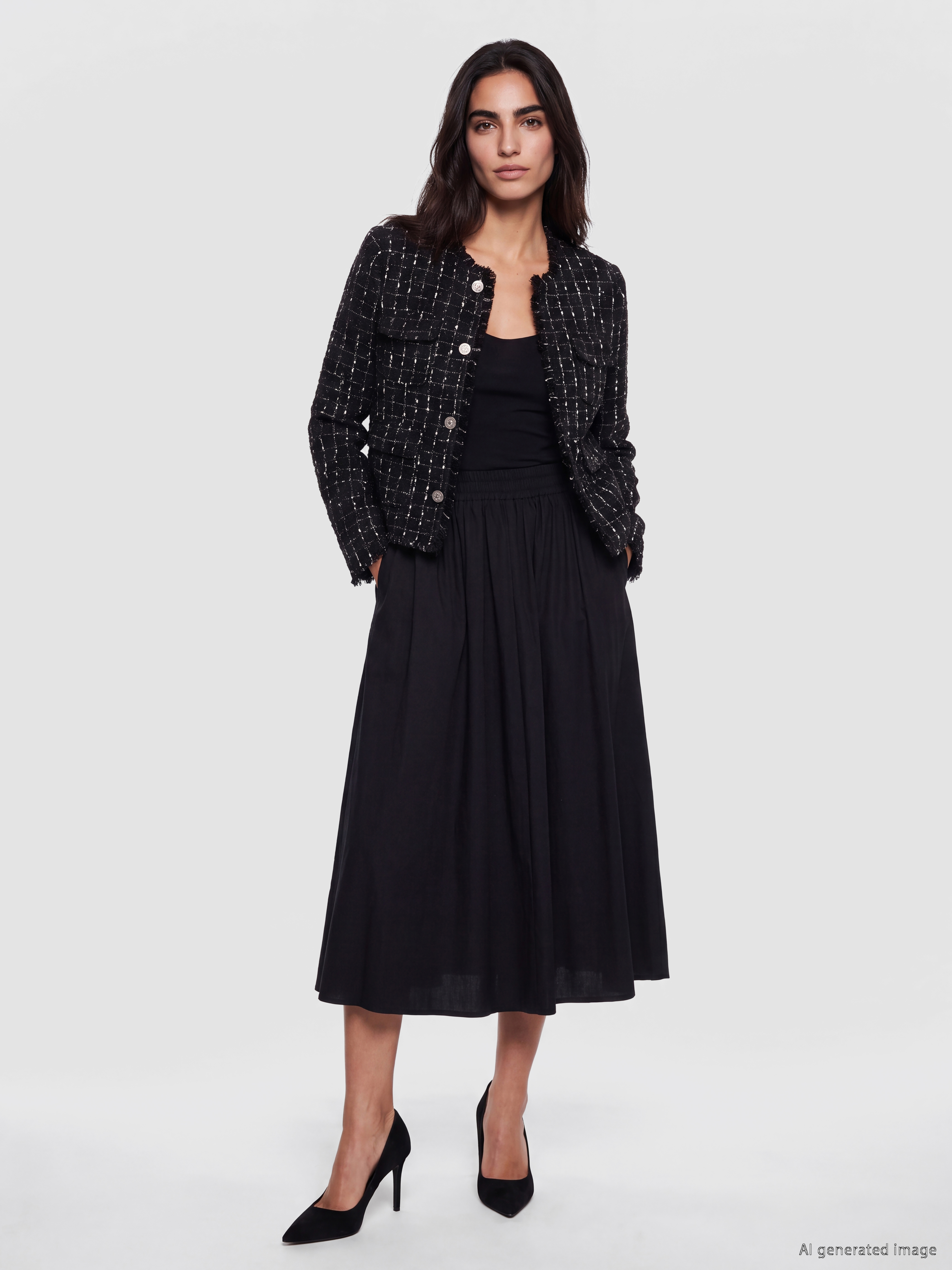 Natuvera Beli Lastikli Poplin Kloş Etek