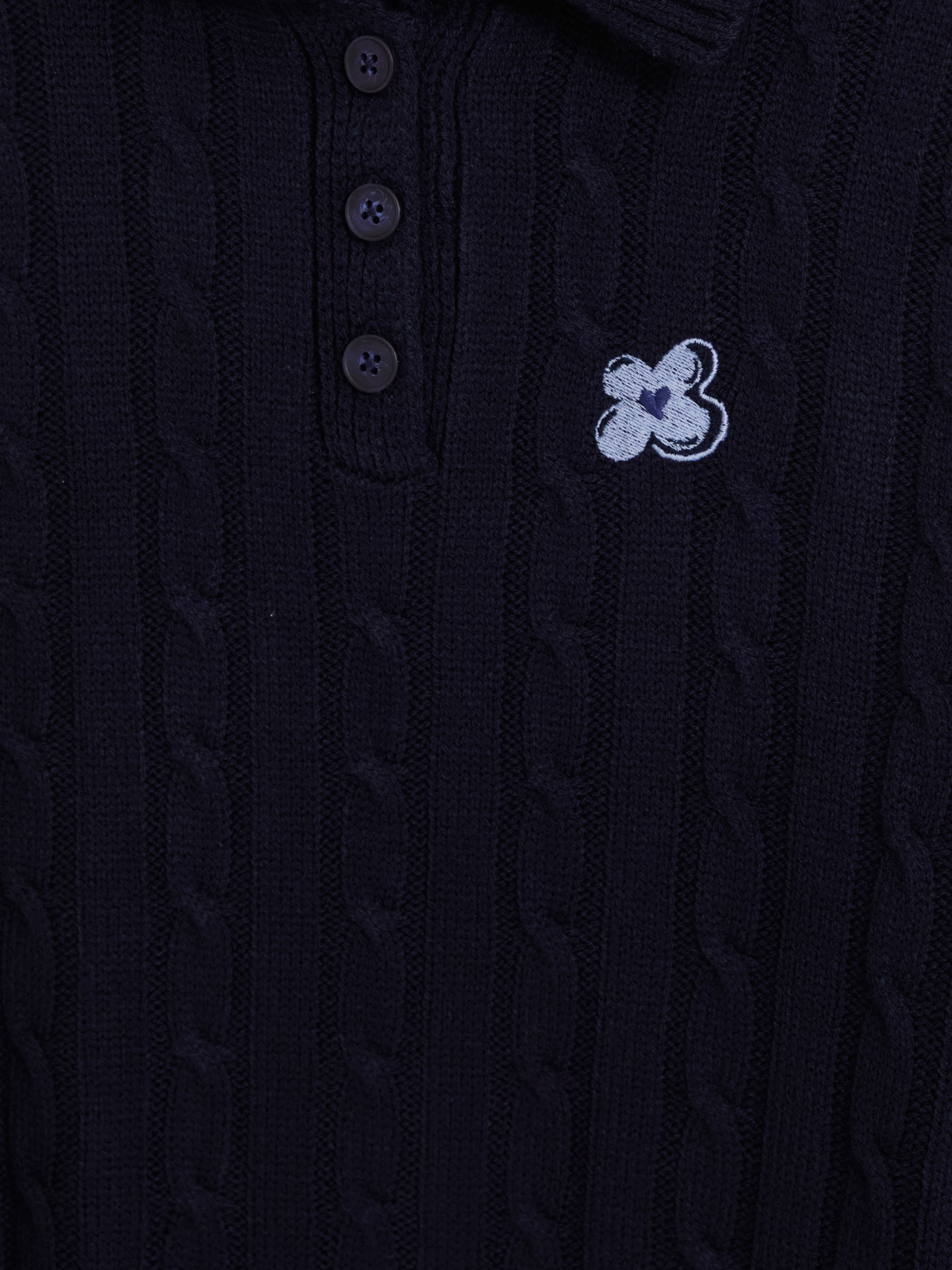 LCW Modest Polo Yaka Desenli Kadın Triko Kazak görsel 7