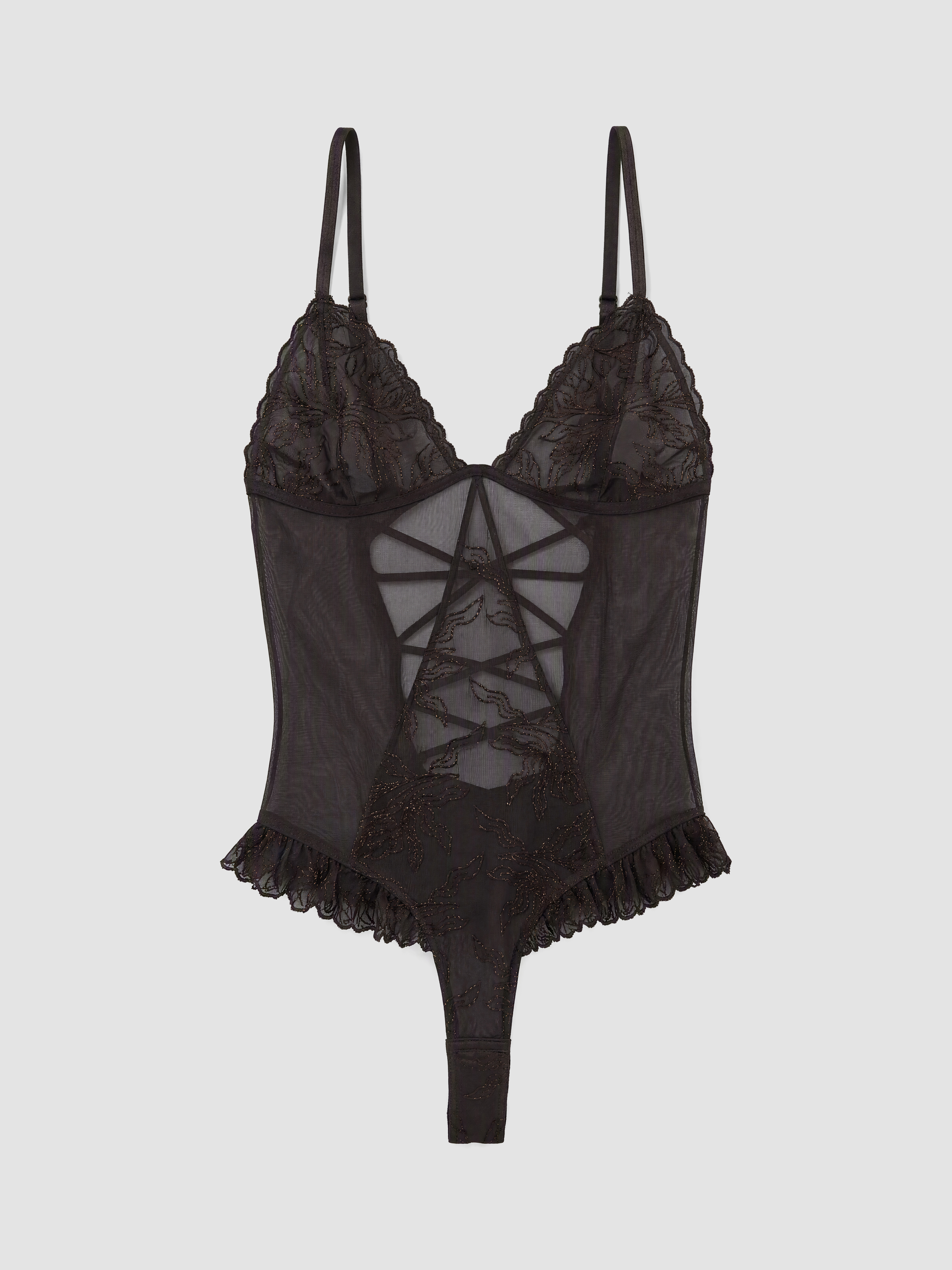 LCW DREAM Nakışlı İp Askılı Kadın Fantezi Bodysuit